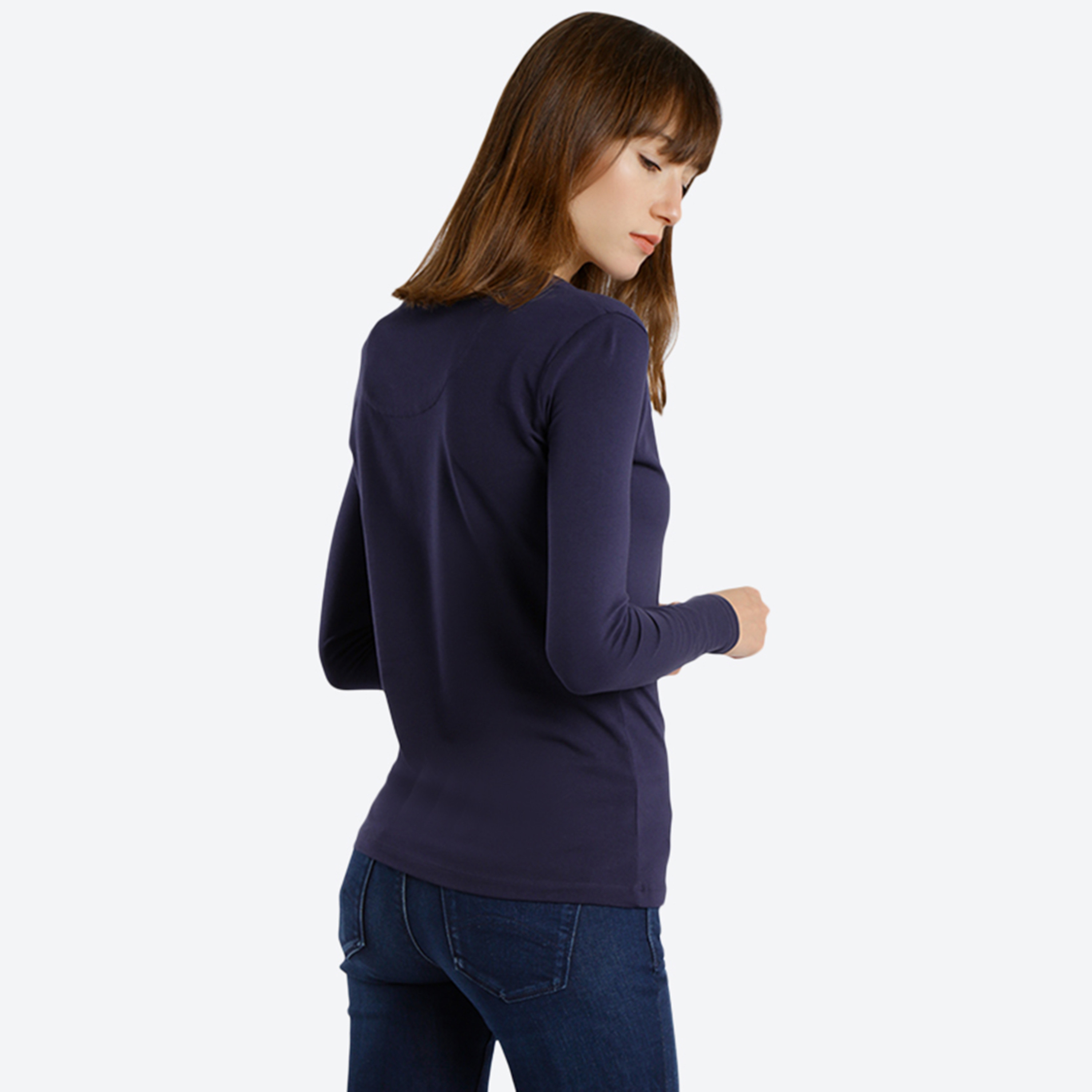 Beverly Hills Polo Club Women's Logo V-Neck Long Sleeve T-Shirt-women-clothing-tshirts-image-3