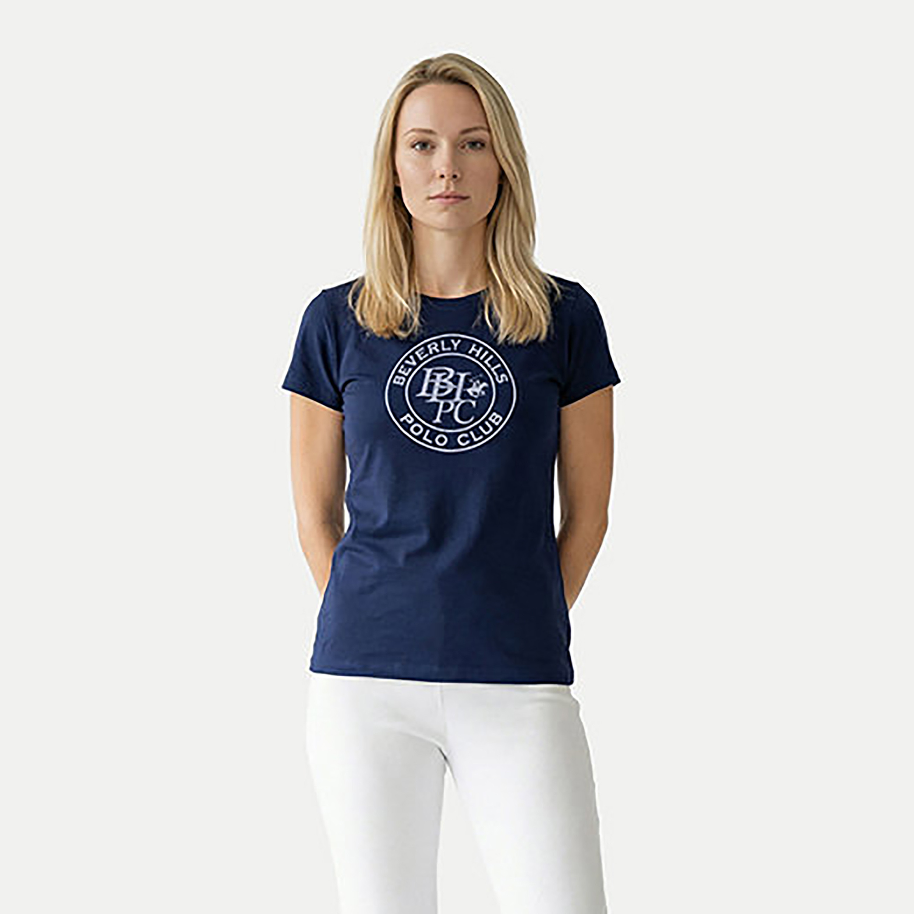 Beverly Hills Polo Club Logo Print Crew Neck Short Sleeves Women's T-Shirt-women-clothing-tshirts-image-3