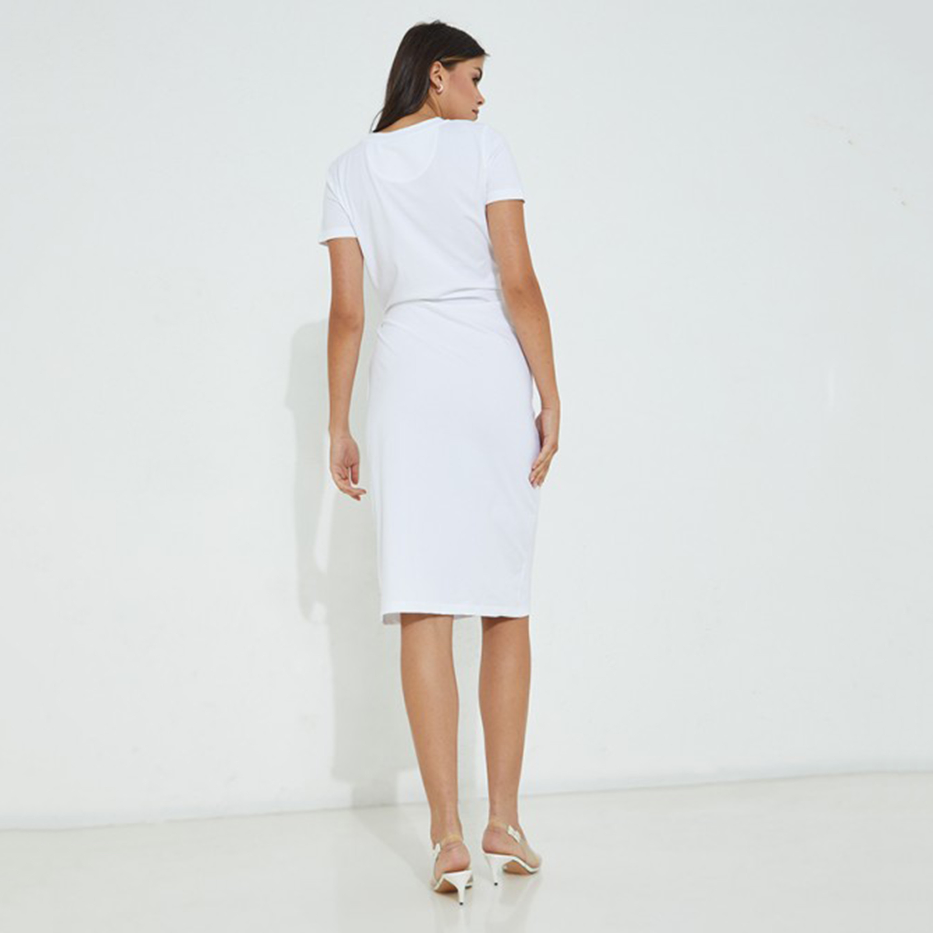 Beverly Hills Polo Club Women Navy Blue Plain Tie Belt Crew Neck Dress-women-clothing-dresses-image-6