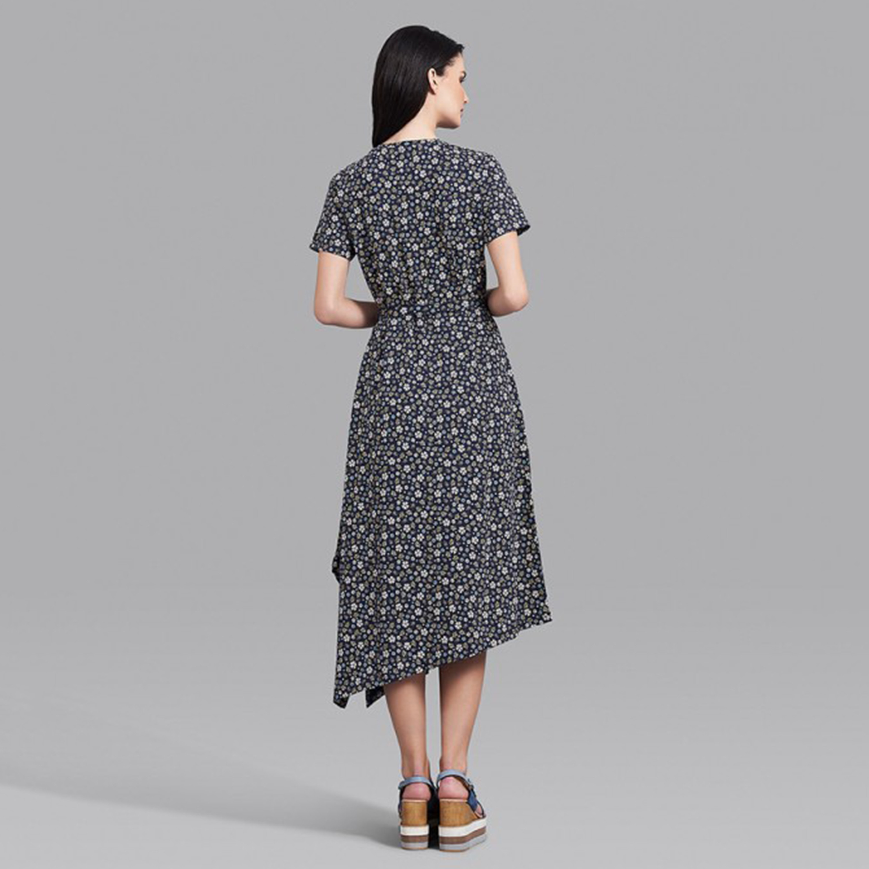 فستان بيفرلي هيلز بولو كلوب نسائي أزرق كحلي مورد بحاشية منخفضة-women-clothing-dresses-image-2
