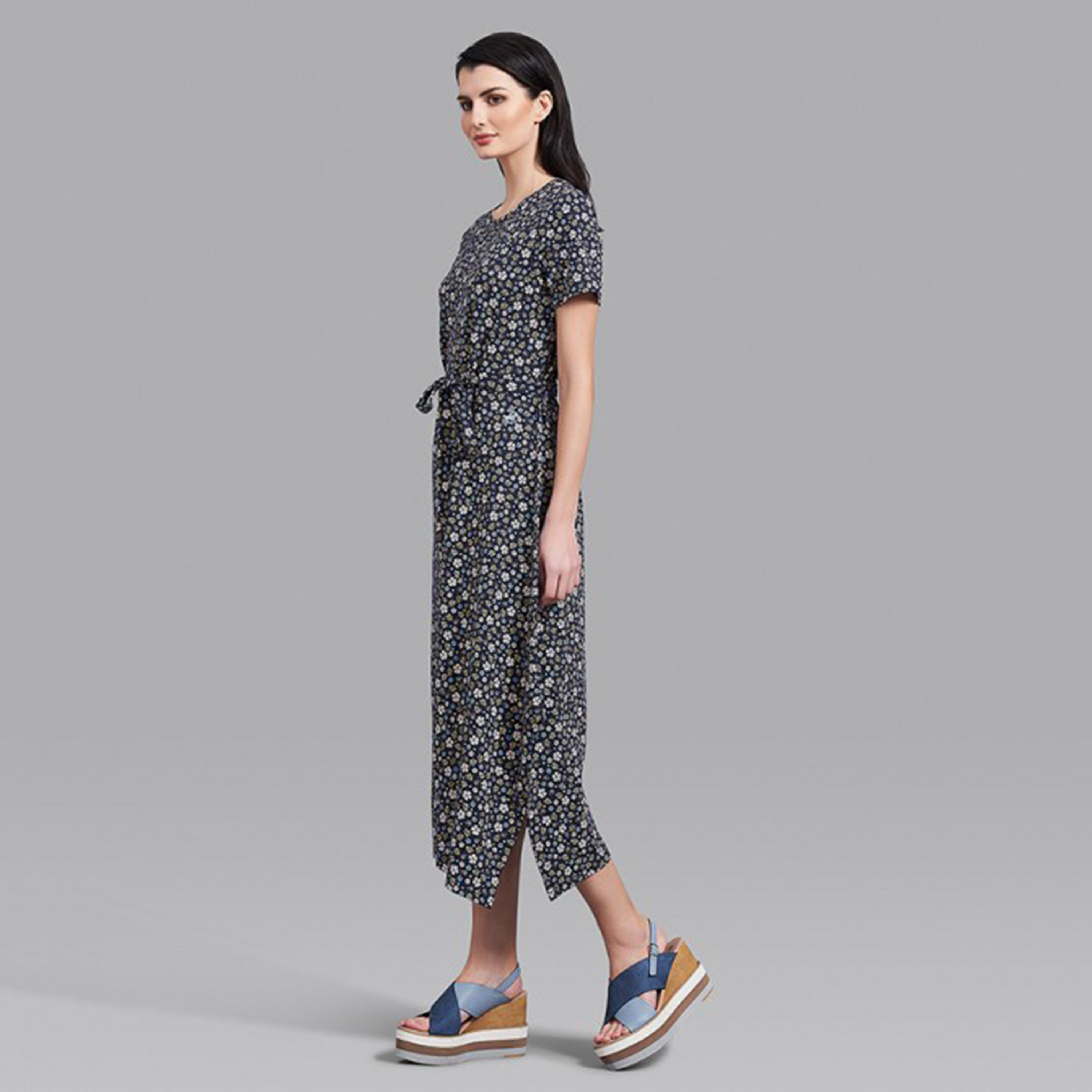 فستان بيفرلي هيلز بولو كلوب نسائي أزرق كحلي مورد بحاشية منخفضة-women-clothing-dresses-image-3