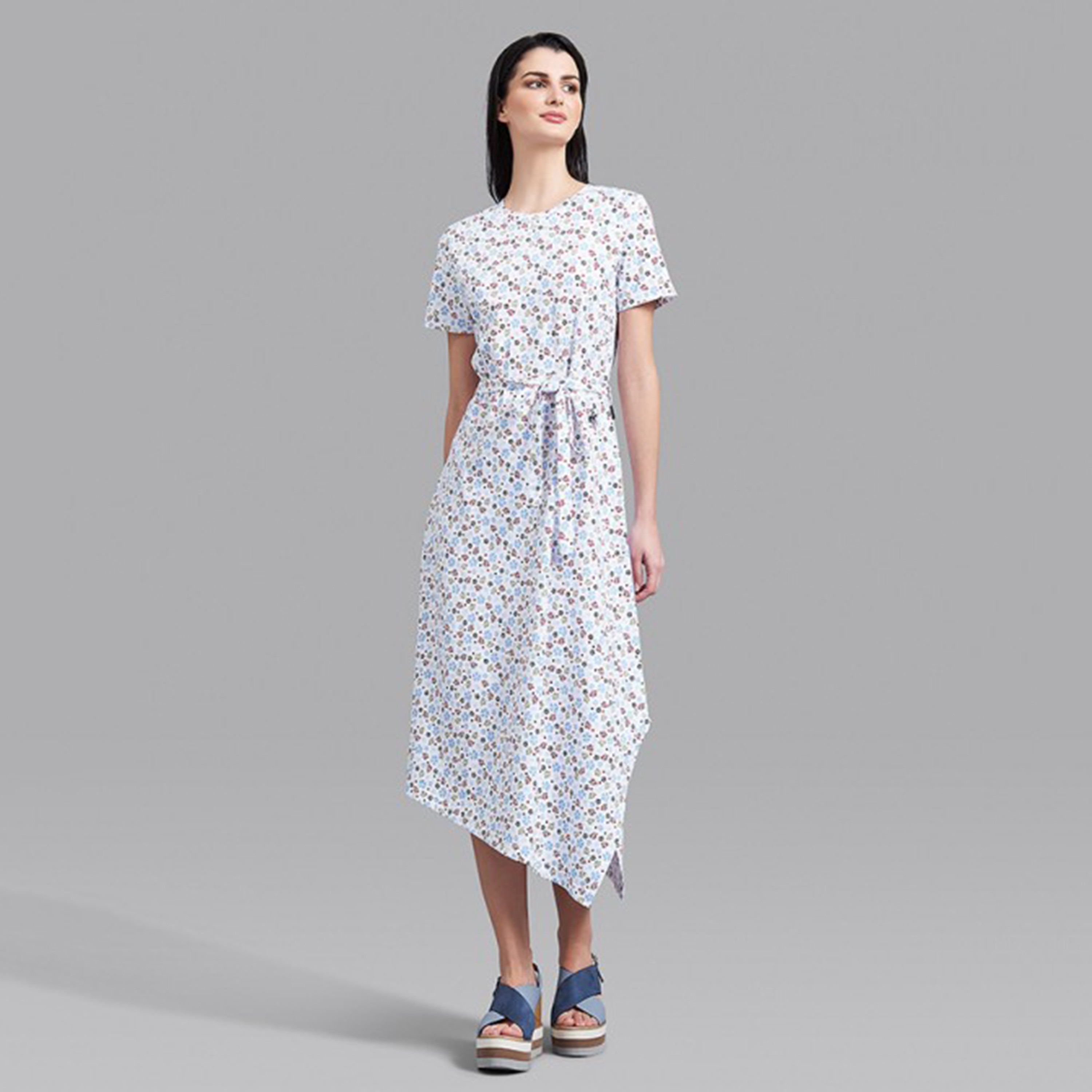 فستان بيفرلي هيلز بولو كلوب نسائي أزرق كحلي مورد بحاشية منخفضة-women-clothing-dresses-image-5