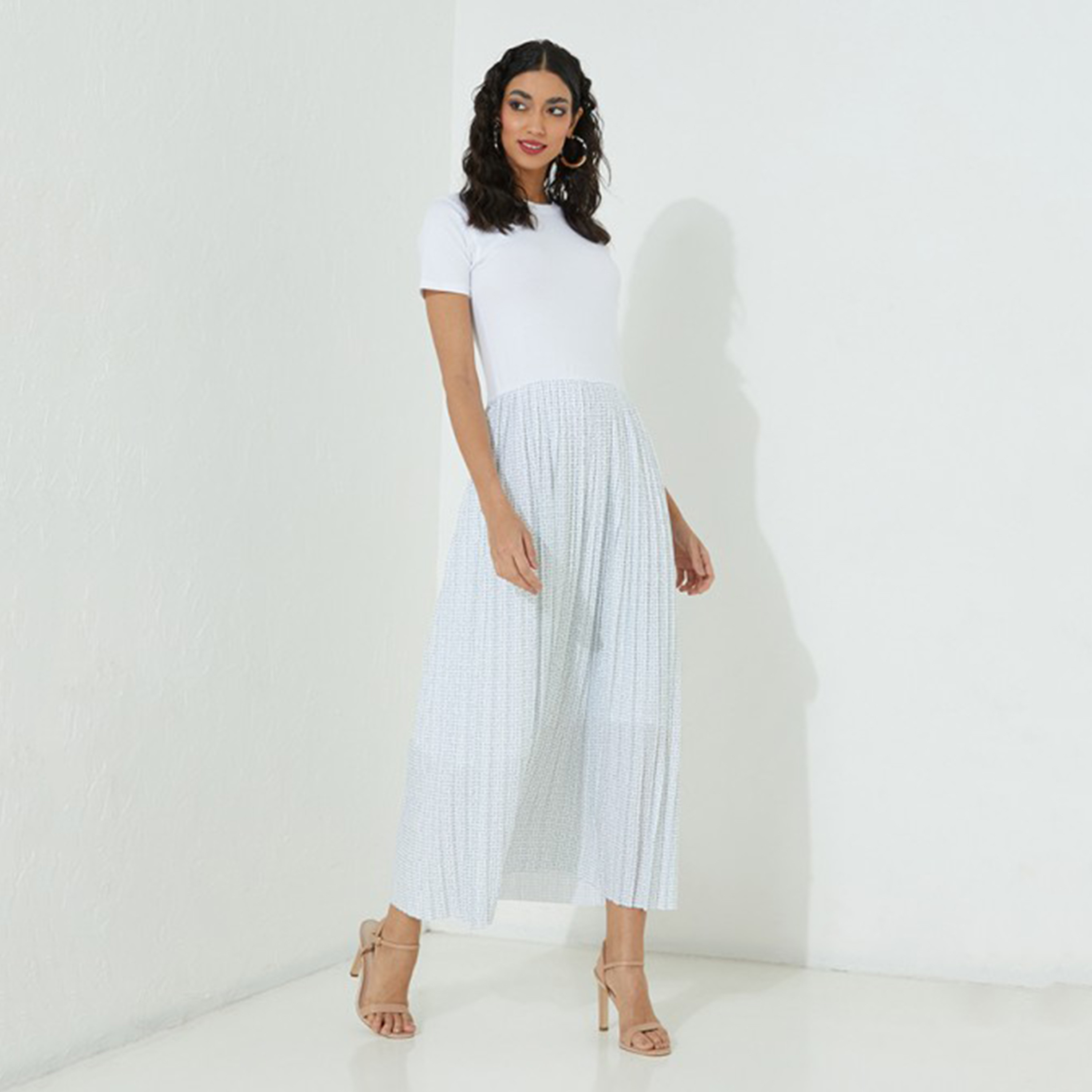 Beverly Hills Polo Club Women White Printed Crew Neck Maxi Dress-women-clothing-dresses-image-1