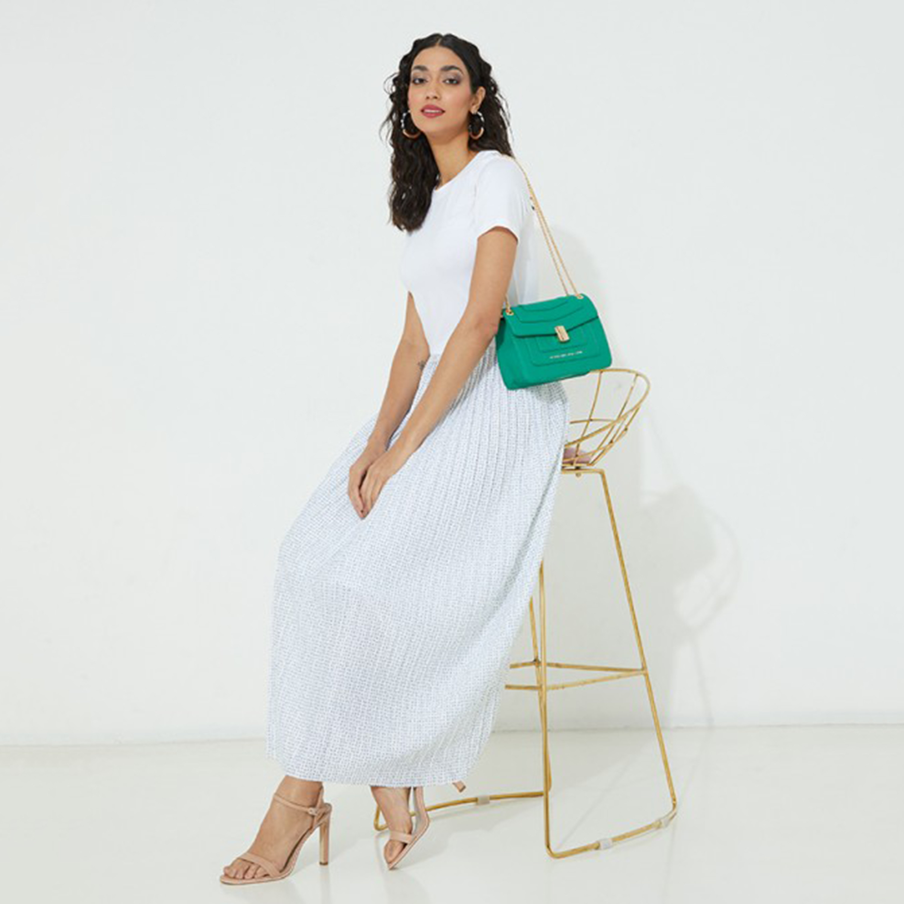 Beverly Hills Polo Club Women White Printed Crew Neck Maxi Dress-women-clothing-dresses-image-4