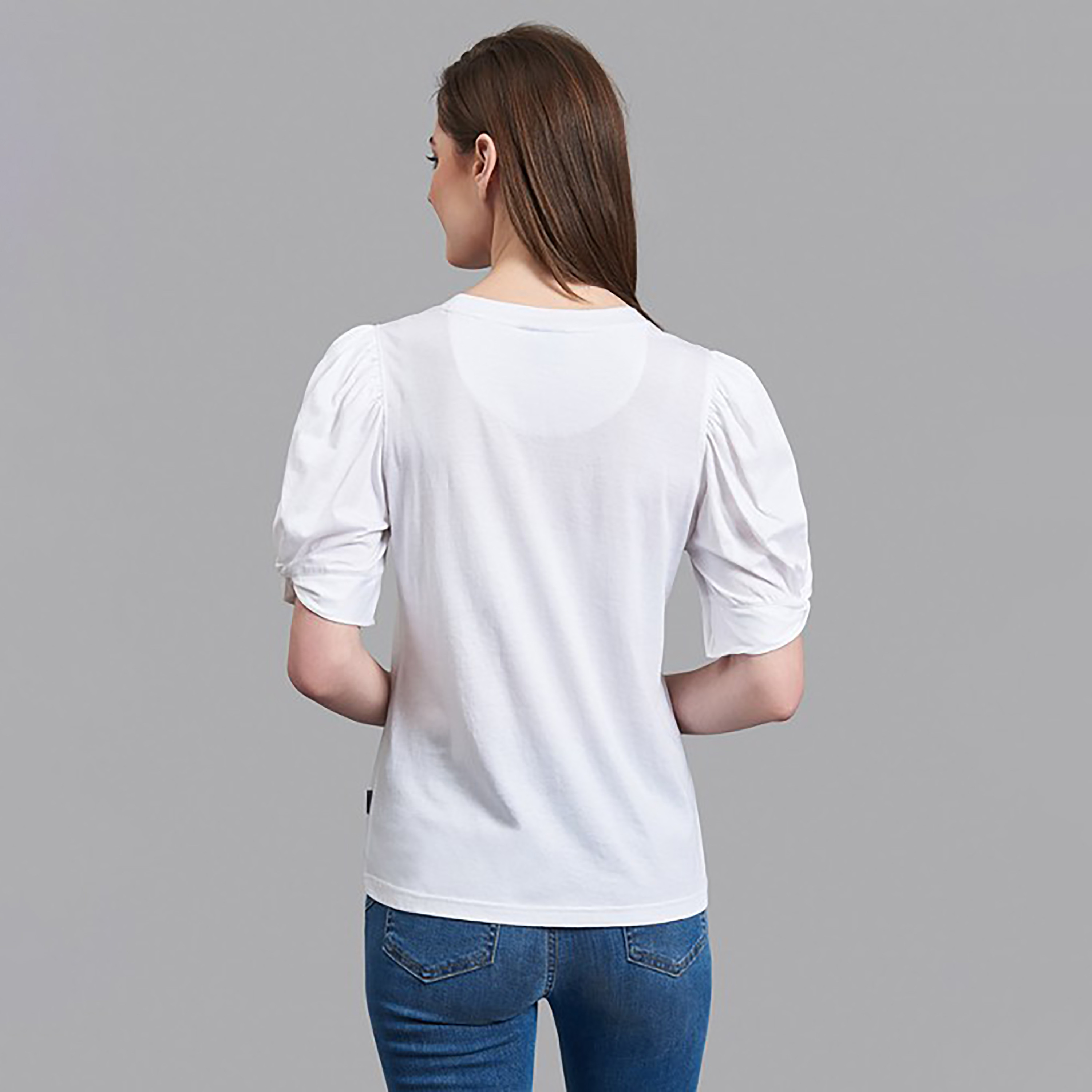 توب بيفرلي هيلز بولو كلوب نسائي بلون أصفر فاتح مع مطرز بأكمام بالون-women-clothing-shirtsandblouses-blouses-image-2