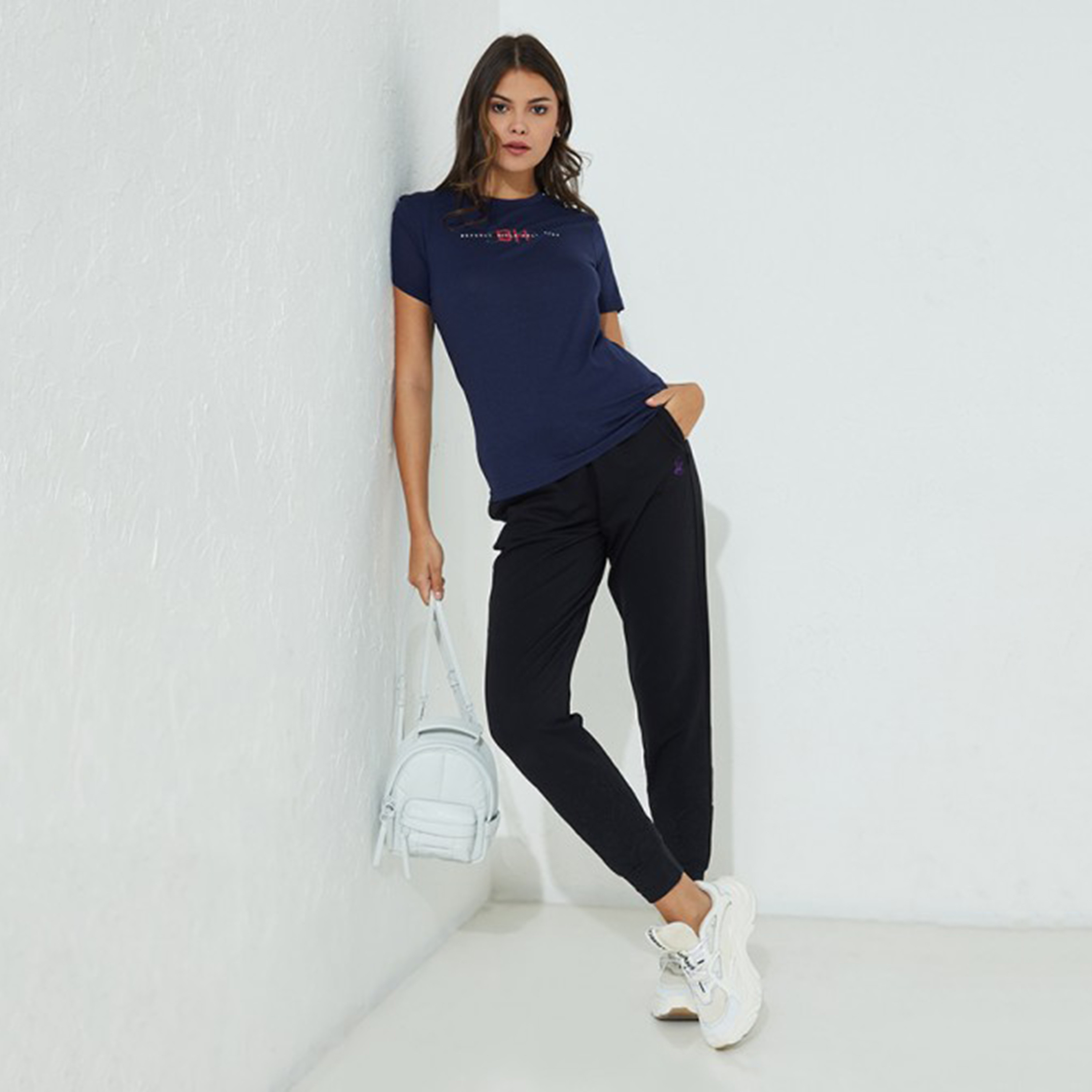 Beverly Hills Polo Club Women Navy Blue Printed Crew Neck Short Sleeves T-Shirt-women-clothing-tshirts-image-4