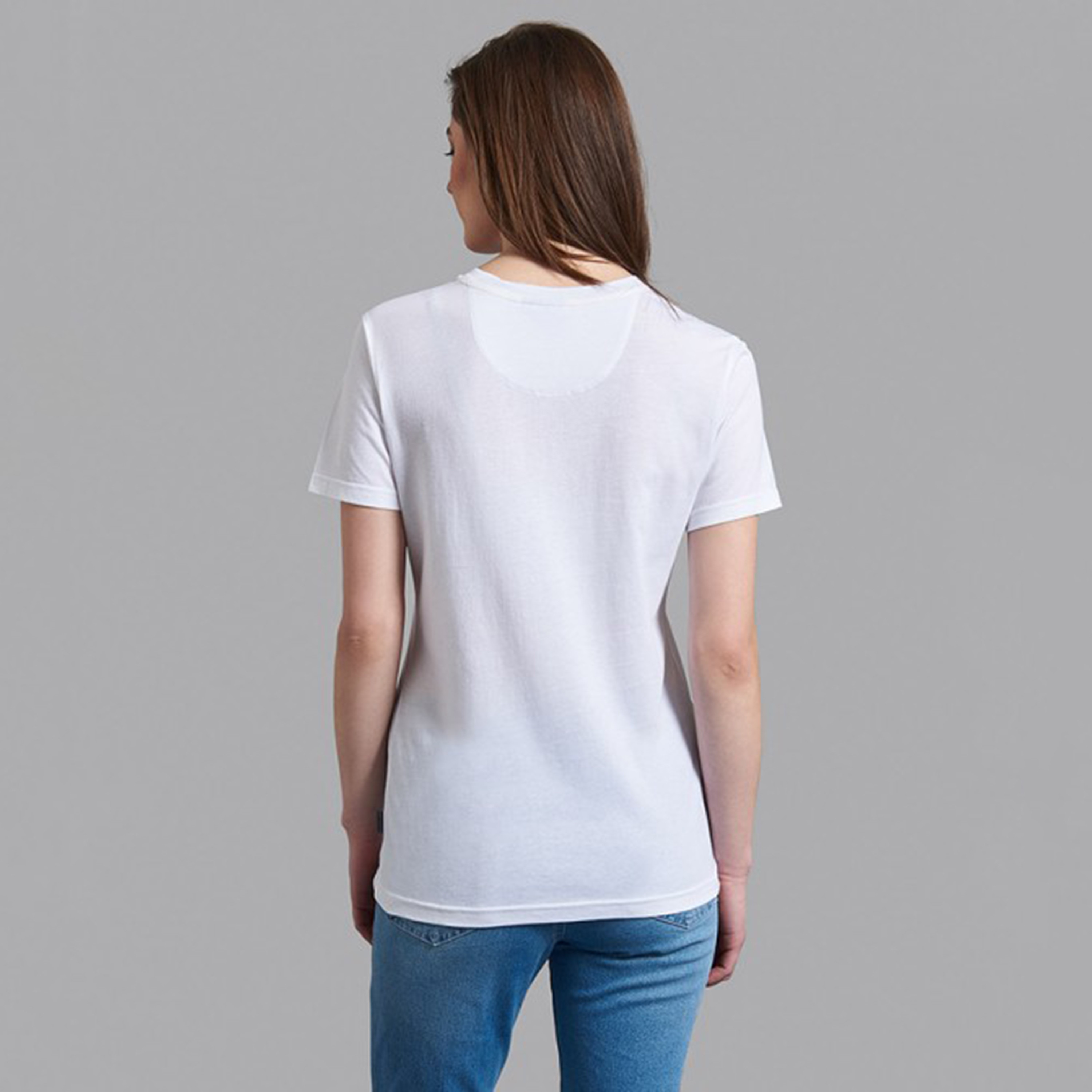 تي شيرت نسائي من بيفرلي هيلز بولو كلب بياقة مستديرة وأكمام قصيرة مع مطبوع رمادي-women-clothing-tshirts-image-6