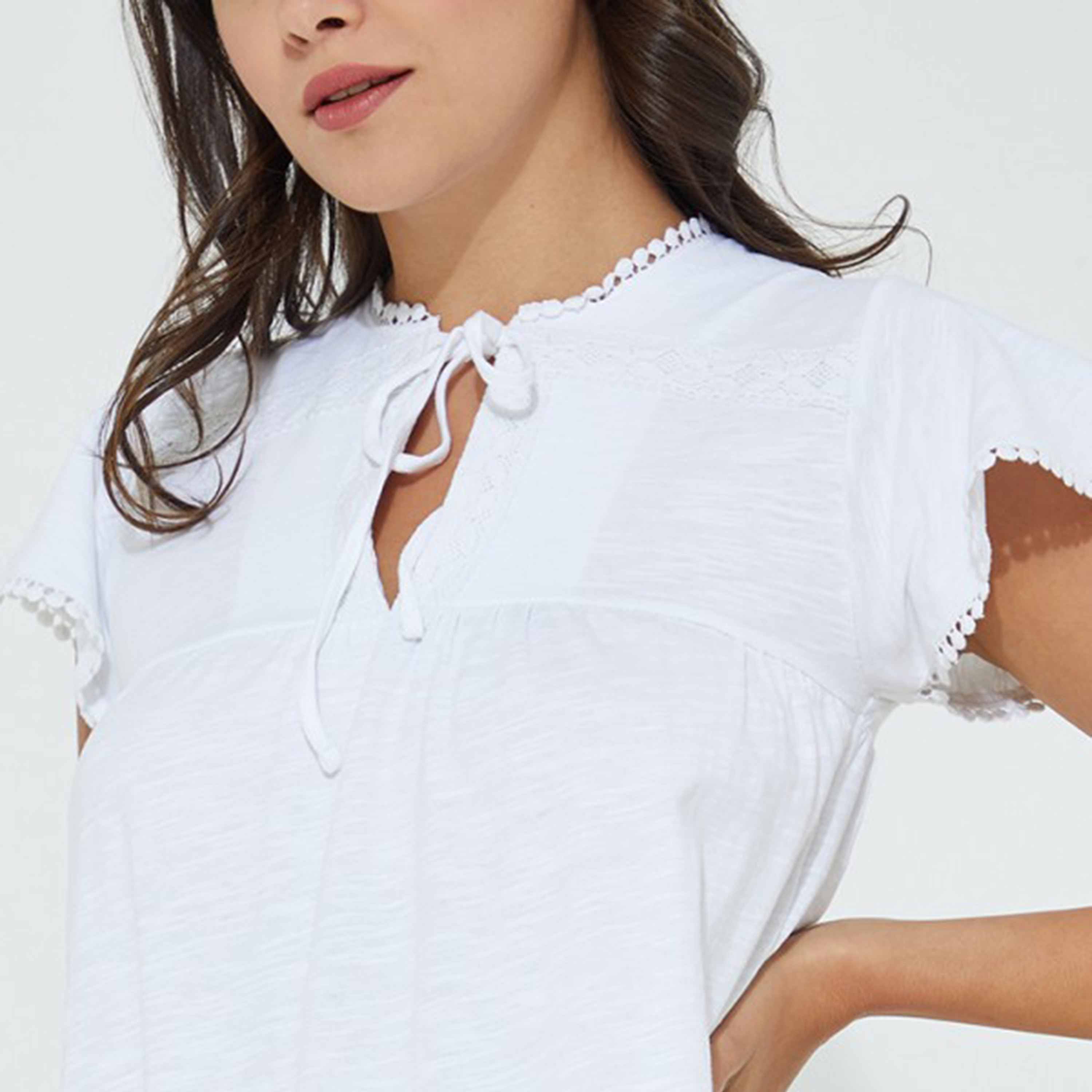 فستان نسائي دانتيل وردي بفتحة عنق من بيفرلي هيلز بولو كلوب-women-clothing-dresses-image-7