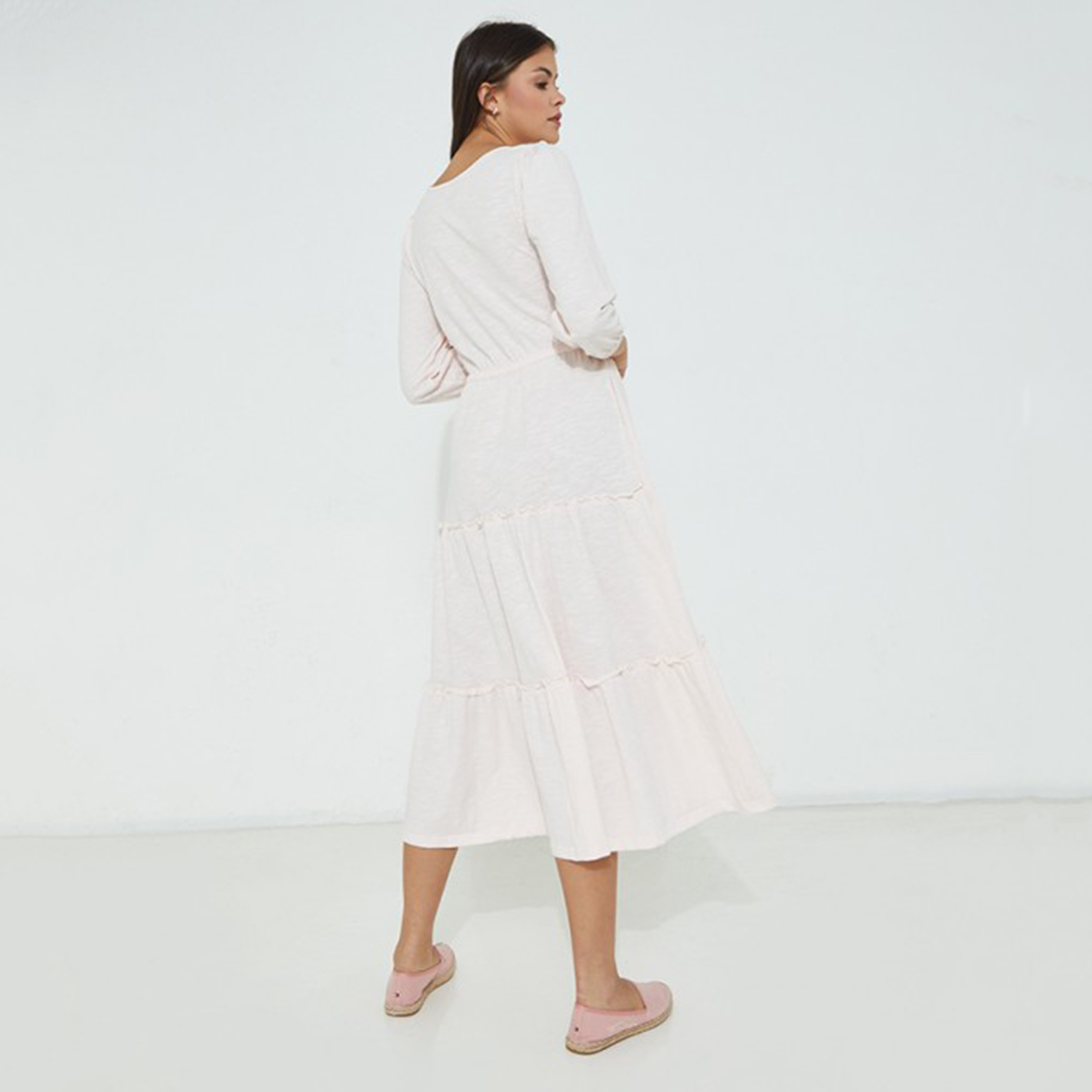 Beverly Hills Polo Club Women Light Blue Plain Crew Neck Drawstring Waist Dress-women-clothing-dresses-image-2