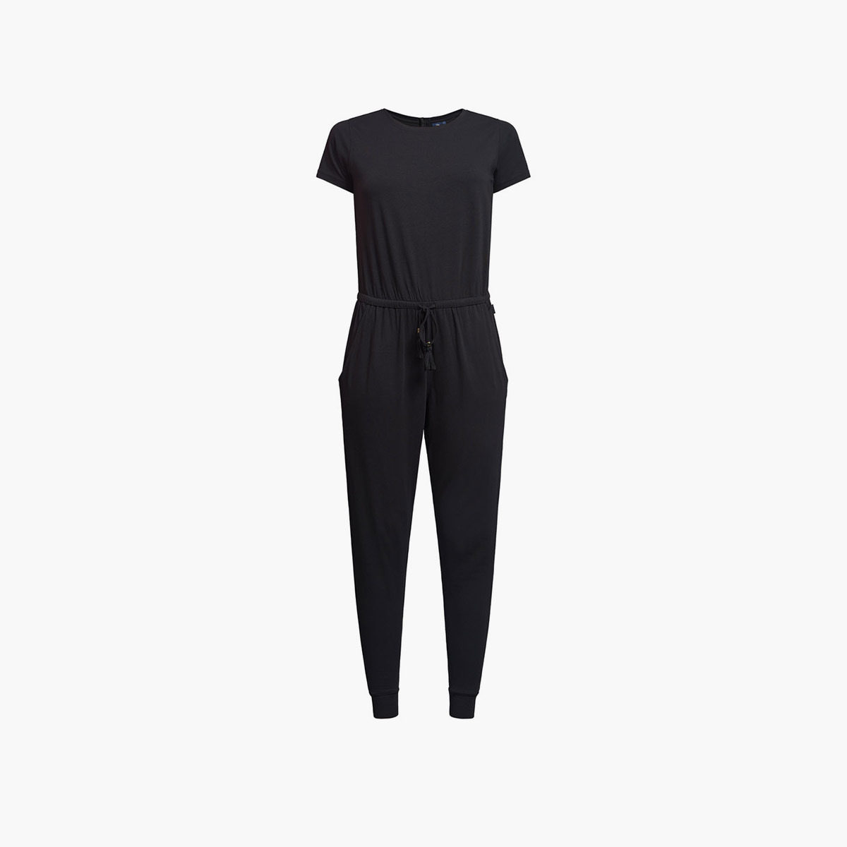جمبسوت برباط مع جيب من بيفرلي هيلز بولو كلوب سادة مع لون أسود بياقة مستديرة للنساء-women-clothing-jumpsuits-image-3