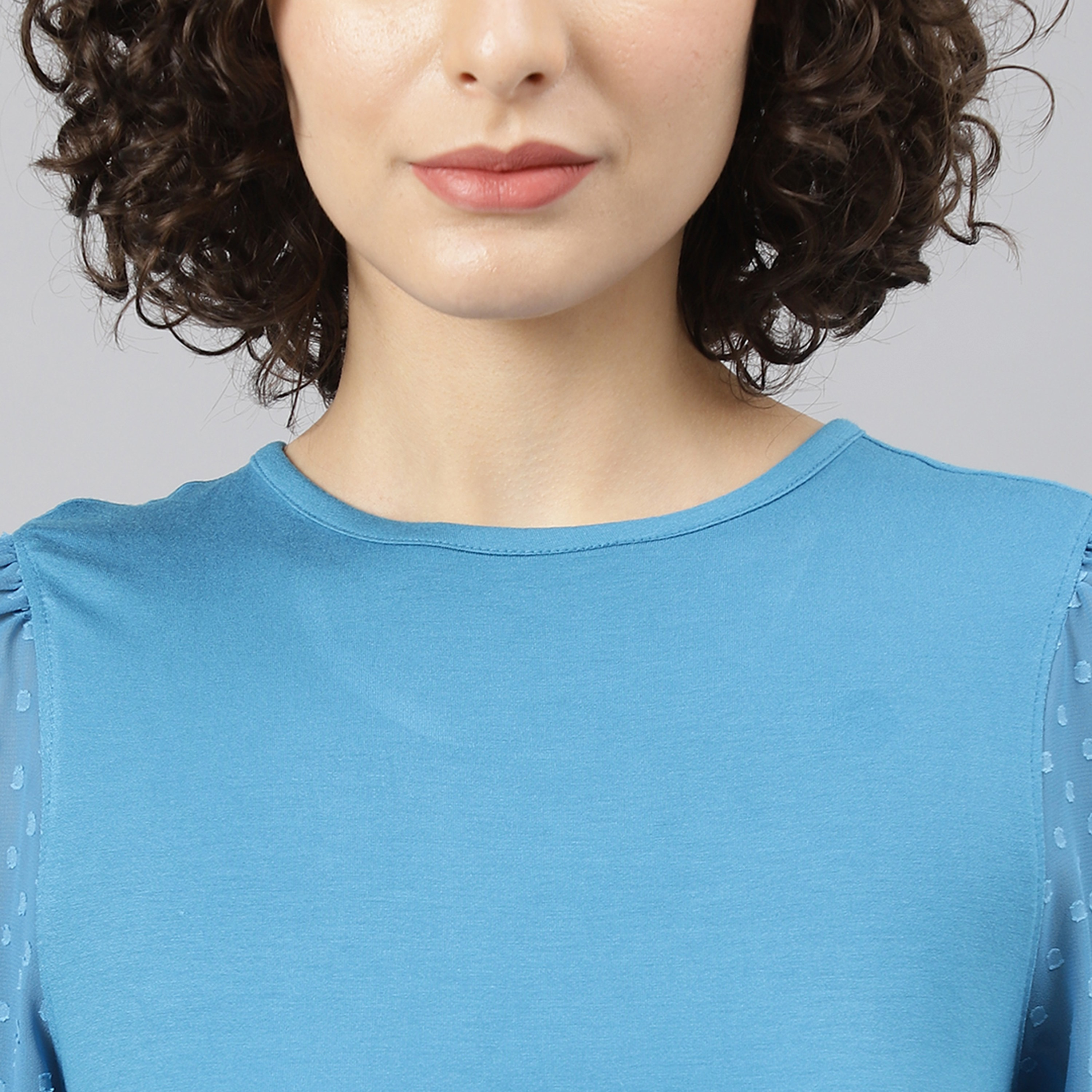 Beverly Hills Polo Club Women Blue Applique Crew Neck Top-women-clothing-shirtsandblouses-blouses-image-5