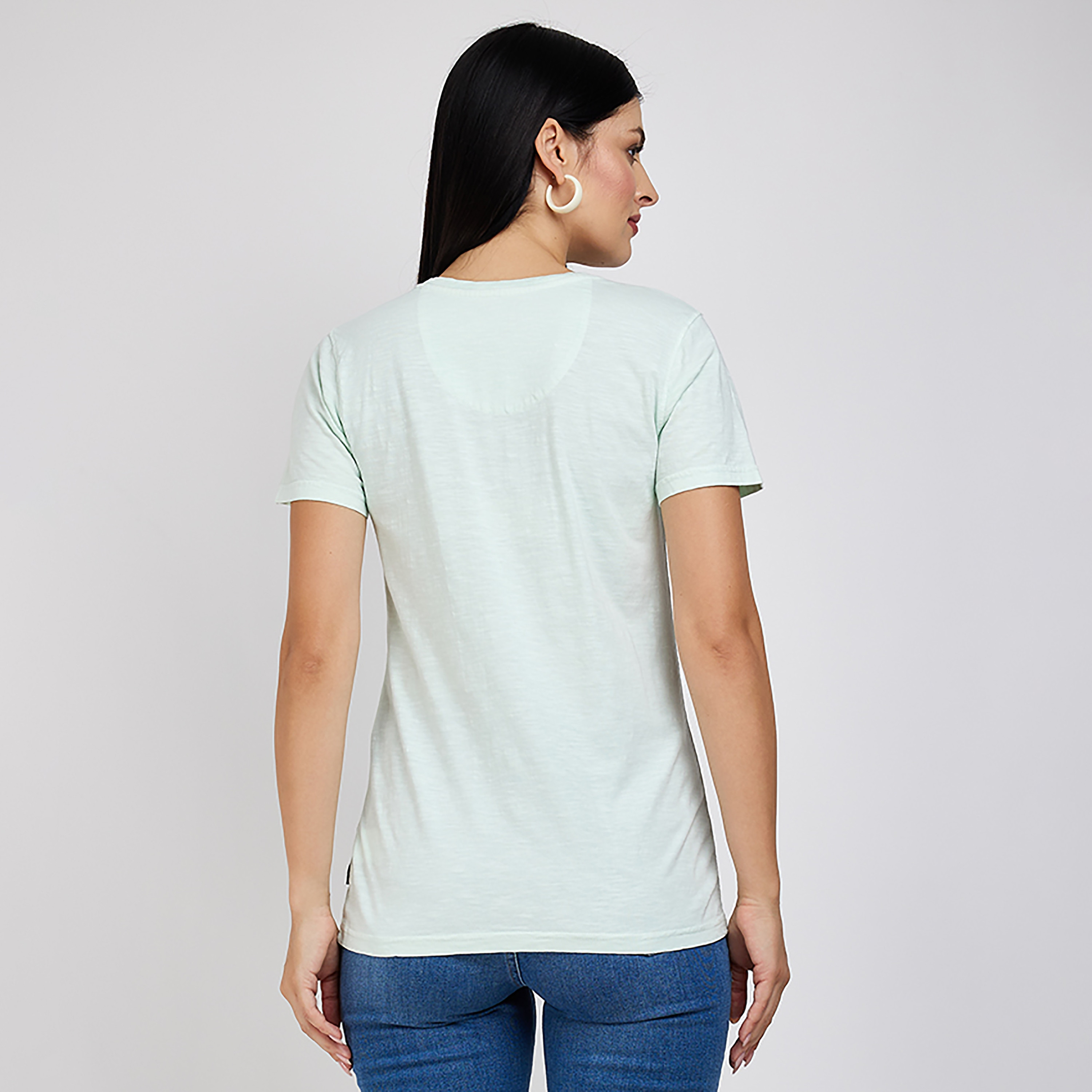 Beverly Hills Polo Club Logo V-Neck Short Sleeves T-Shirt-women-clothing-tshirts-image-4