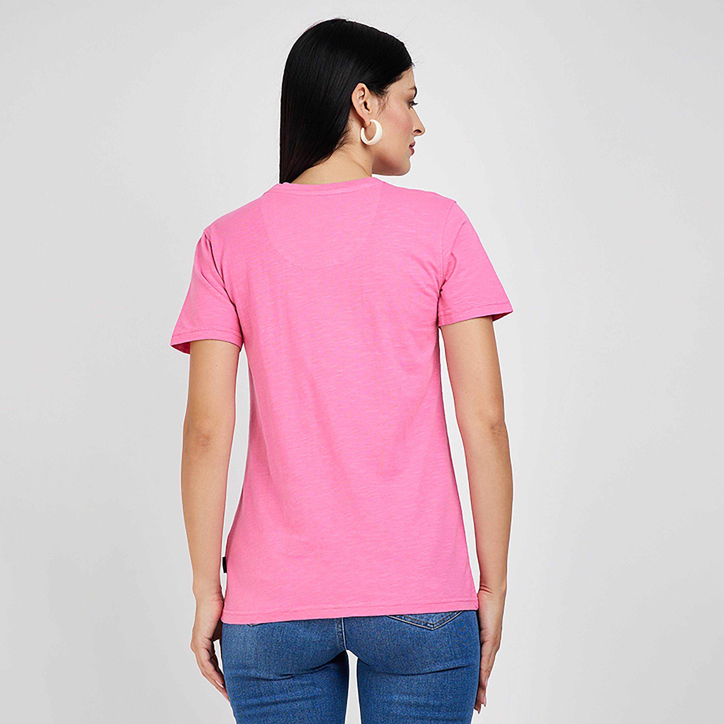 تي شيرت بيفرلي هيلز بولو كلوب بياقة على شكل وي وأكمام قصيرة مع شعار-women-clothing-tshirts-image-4
