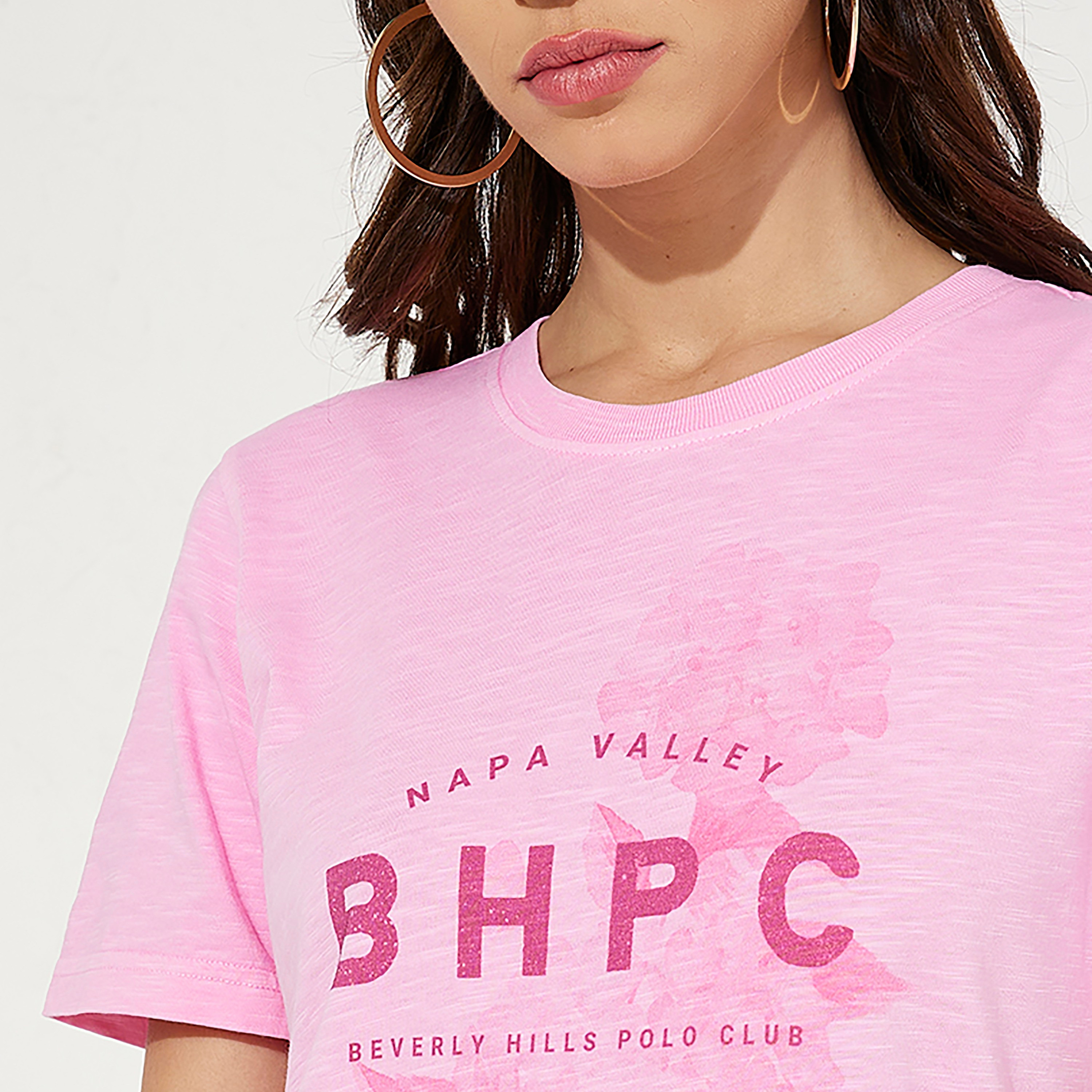 شعار نادي بيفرلي هيلز للبولو طبعة قميص نسائي برقبة دائرية بأكمام قصيرة-women-clothing-tshirts-image-6
