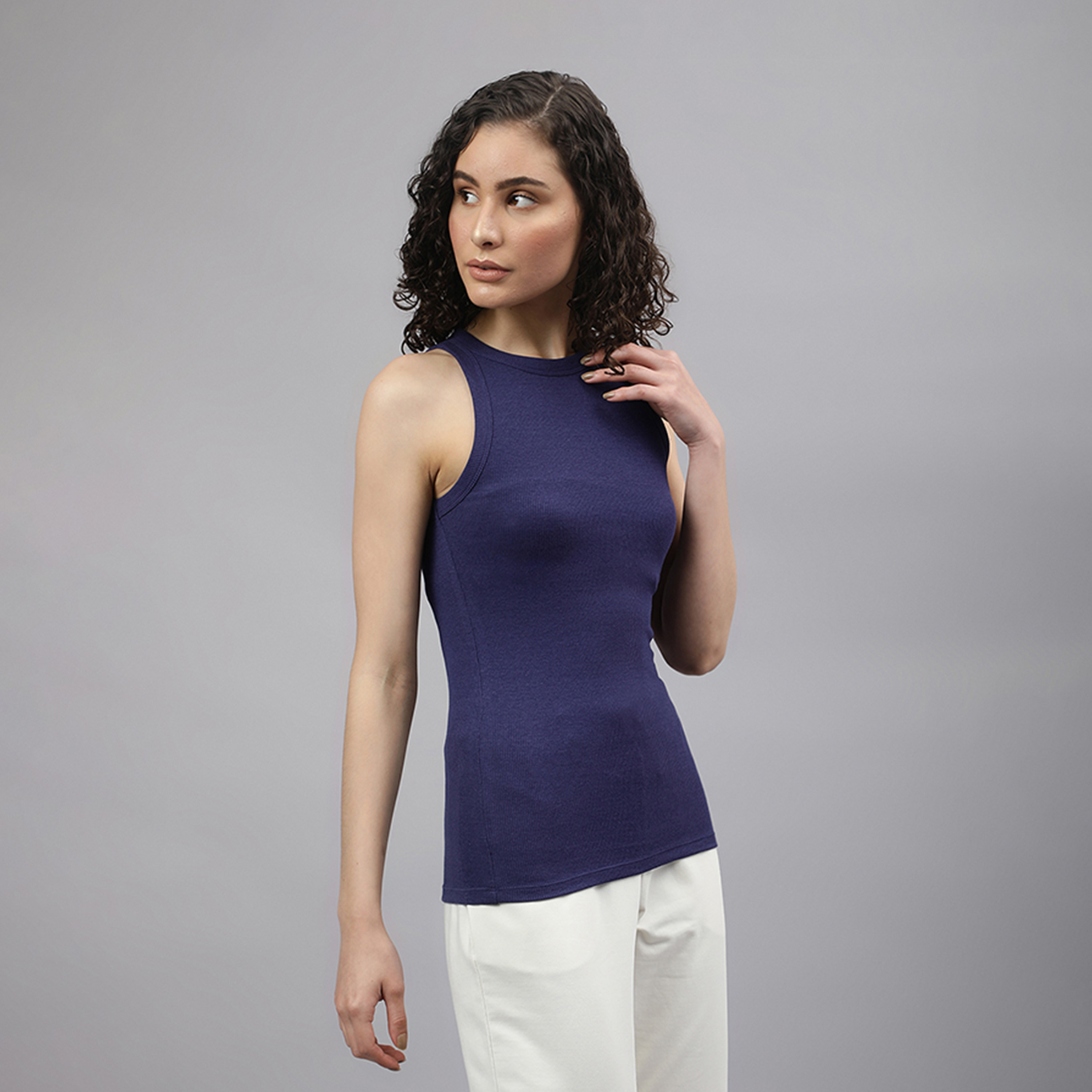 Beverly Hills Polo Club Solid Crew Neck Sleeveless Tank Top-women-clothing-tshirts-image-3
