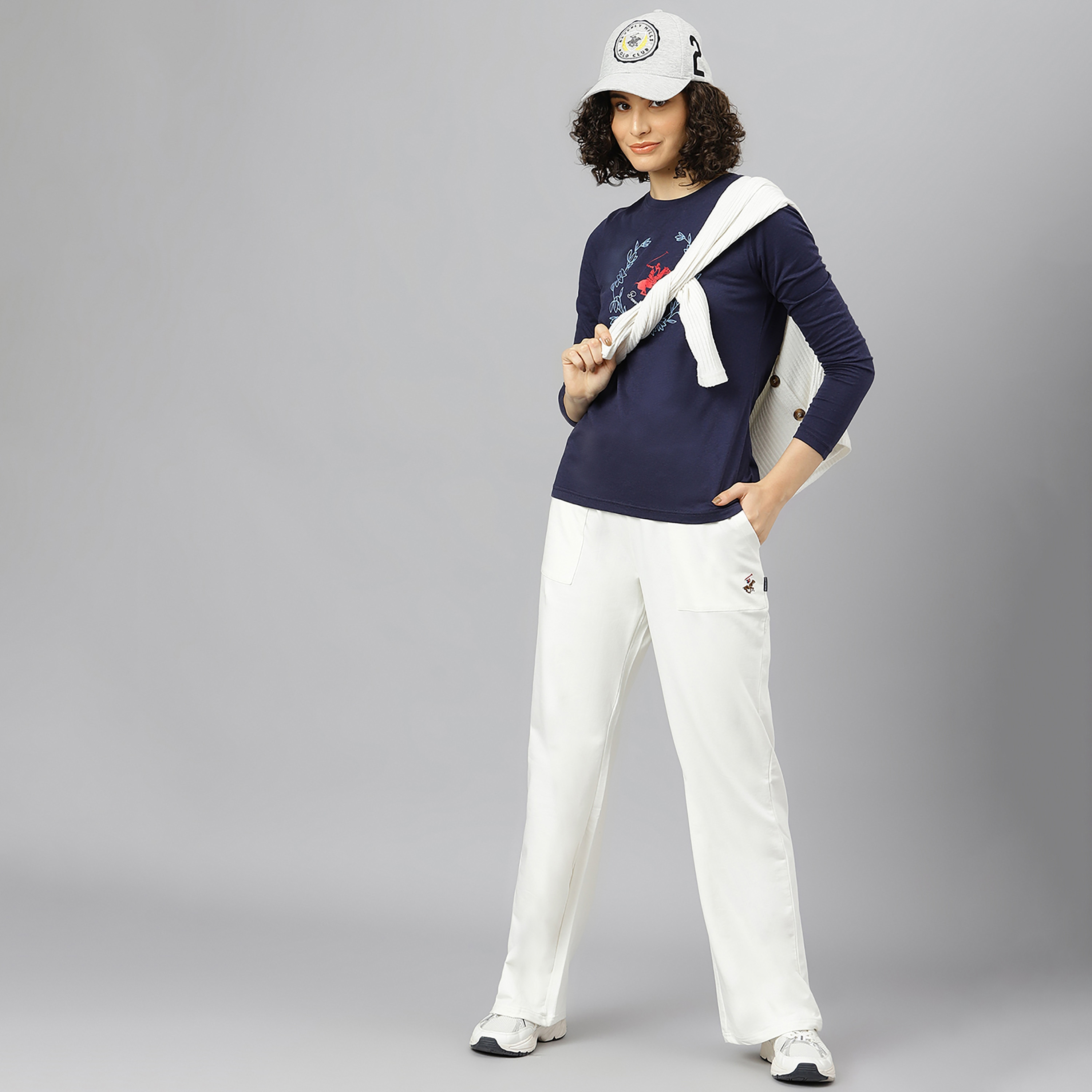 Beverly Hills Polo Club Printed Crew Neck Long Sleeves T-Shirt-women-clothing-tshirts-image-2