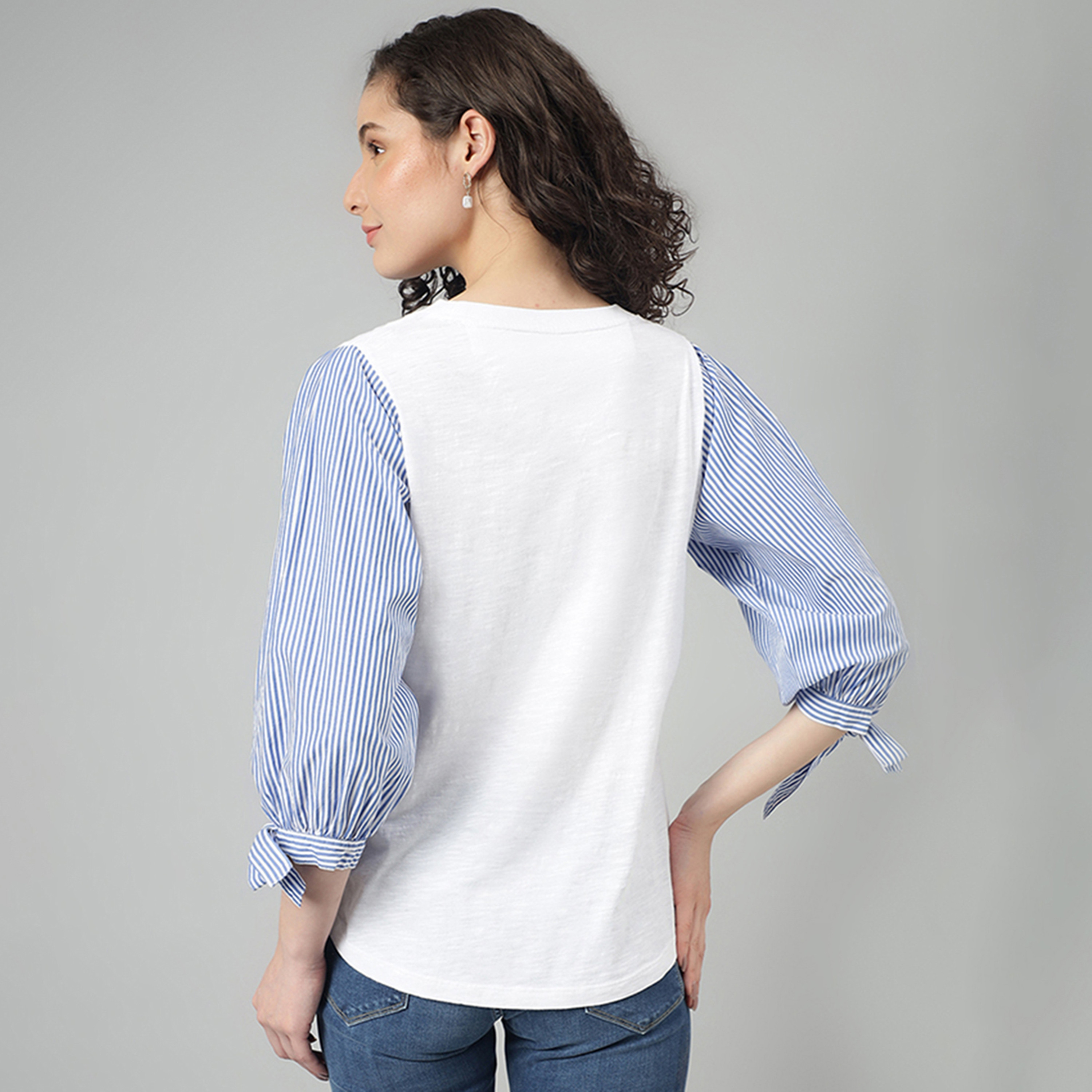 بلوزة بيفرلي هيلز بولو كلوب ذات كولور بلوك برقبة دائرية وأكمام برباط-women-clothing-shirtsandblouses-blouses-image-4