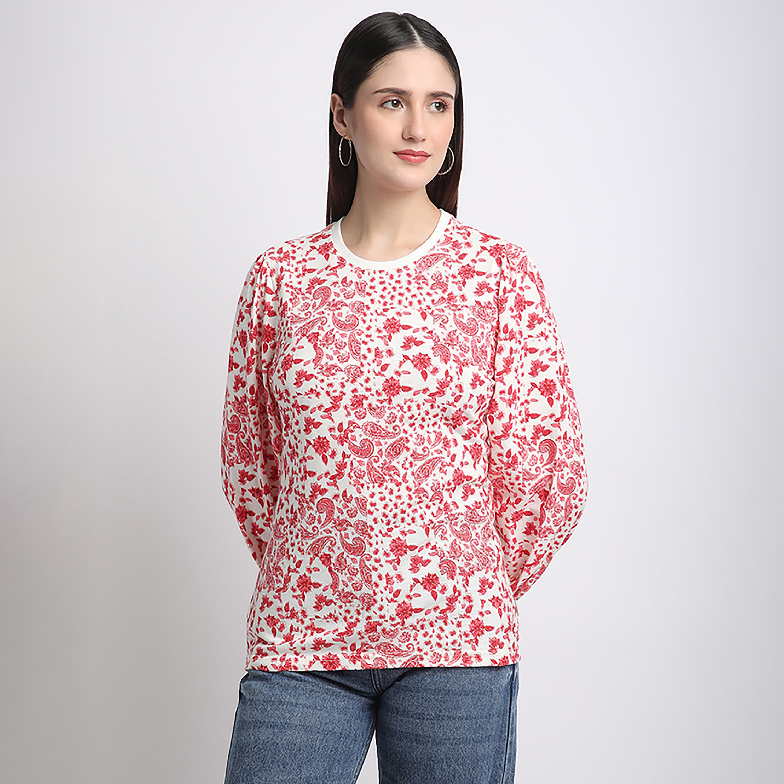 Beverly Hills Polo Club Printed Round Neck Three Quarter Women's T-Shirt-women-clothing-tshirts-image-5