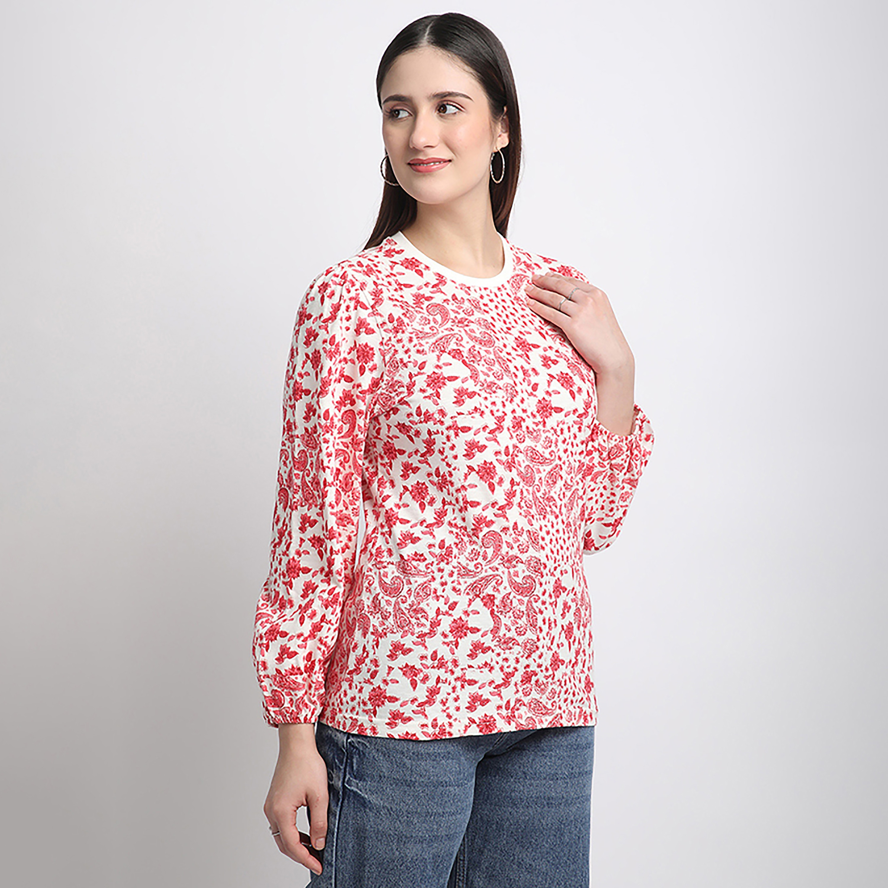 Beverly Hills Polo Club Printed Round Neck Three Quarter Women's T-Shirt-women-clothing-tshirts-image-7