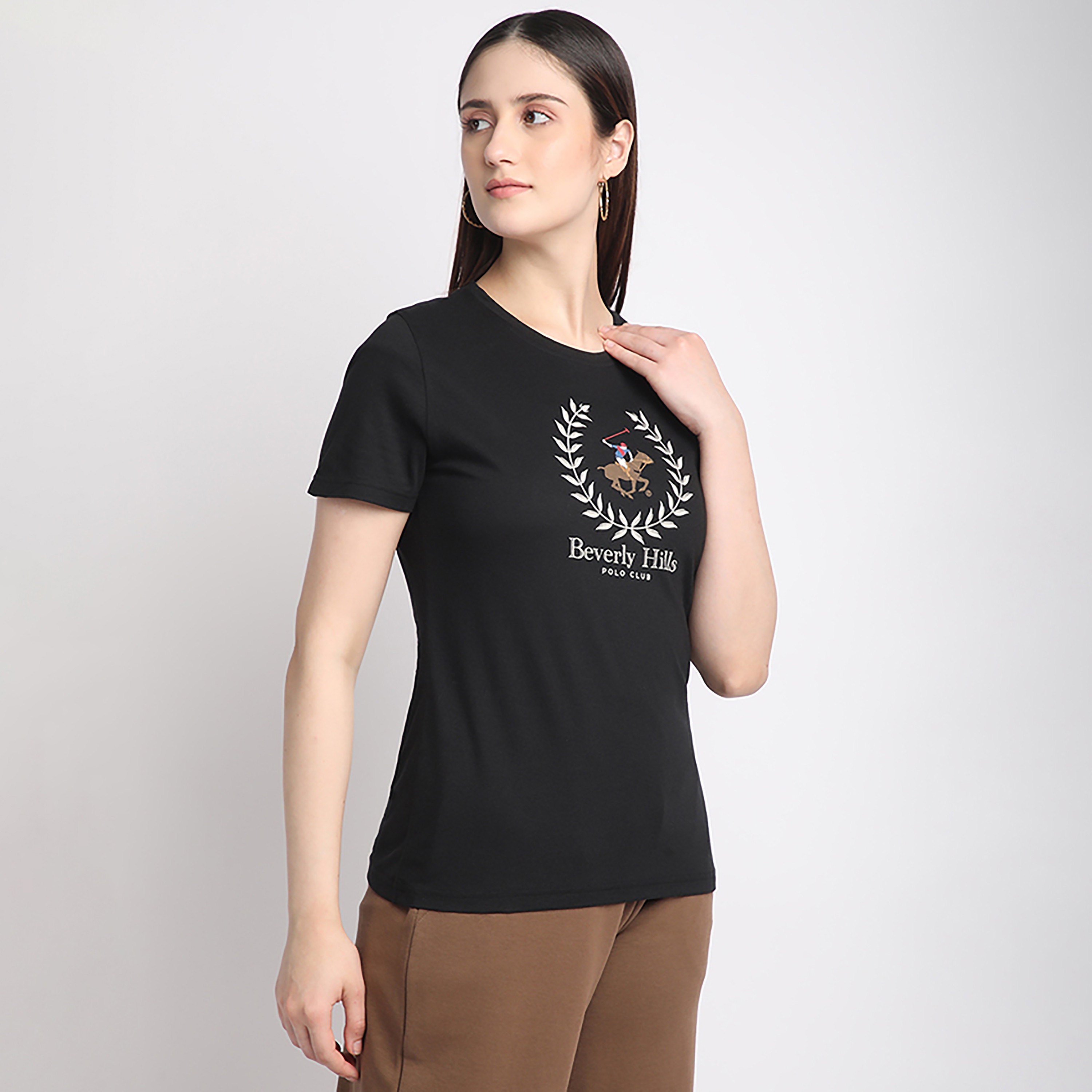 تي شيرت نسائي بيفرلي هيلز بولو كلوب بياقة دائرية وأكمام قصيرة-women-clothing-tshirts-image-3