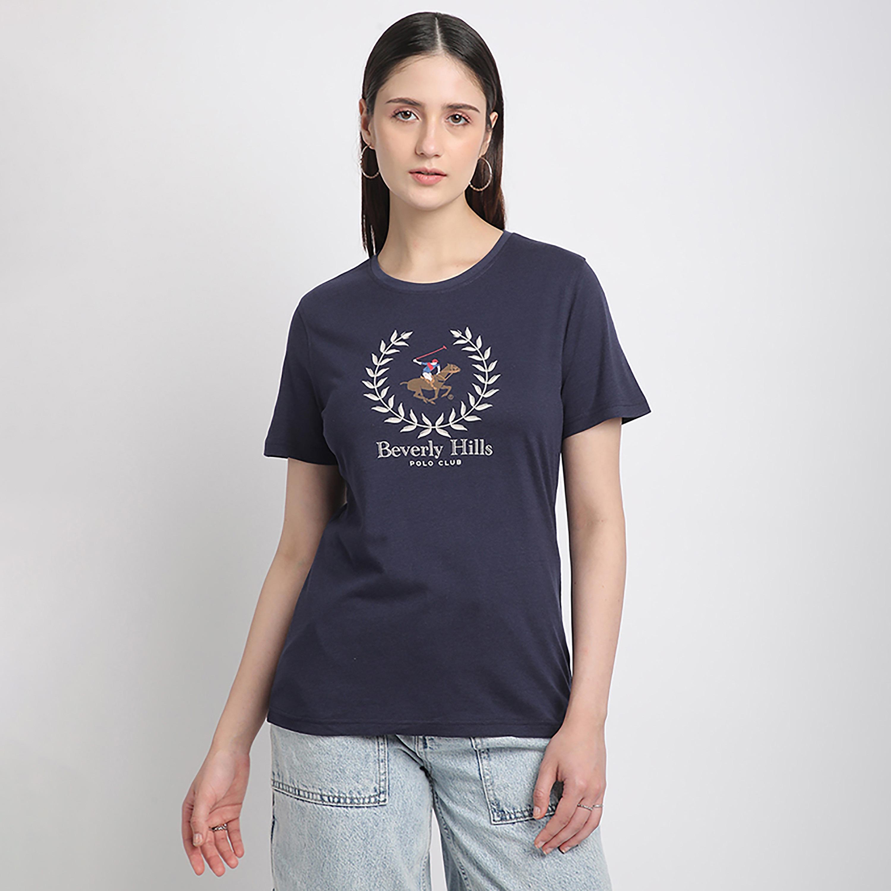 تي شيرت نسائي بيفرلي هيلز بولو كلوب بياقة دائرية وأكمام قصيرة-women-clothing-tshirts-image-6