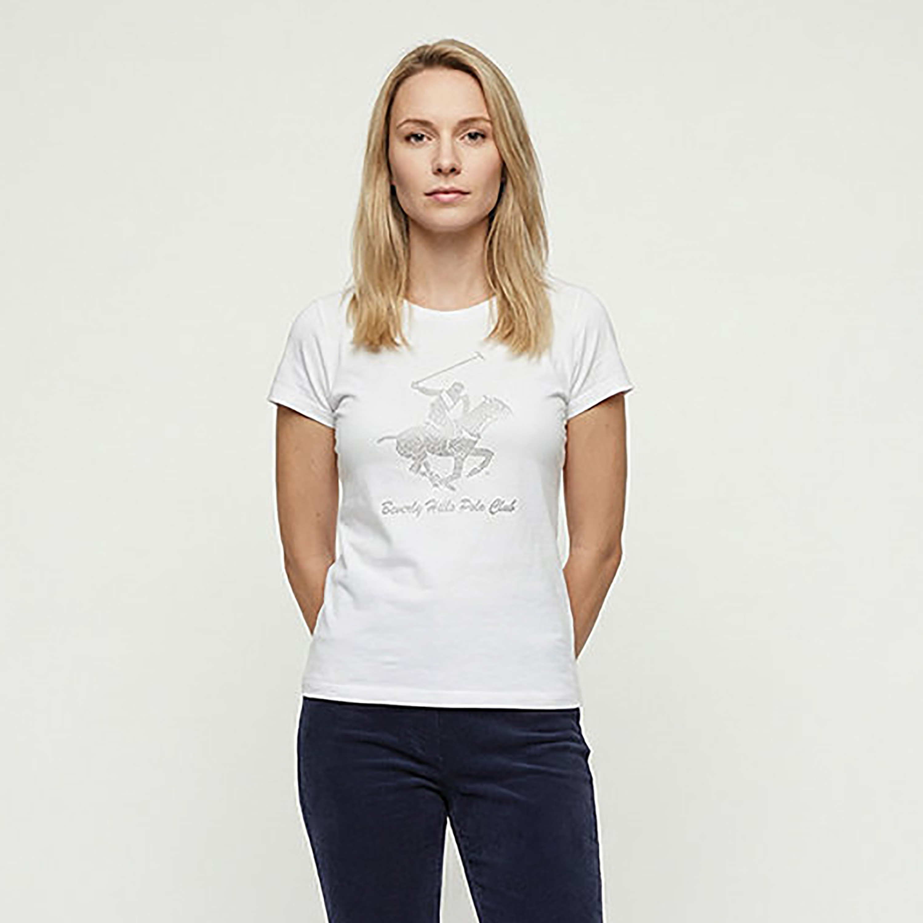 Beverly Hills Polo Club Embellished Logo Crew Neck Short Sleeves Women's T-Shirt-women-clothing-tshirts-image-3
