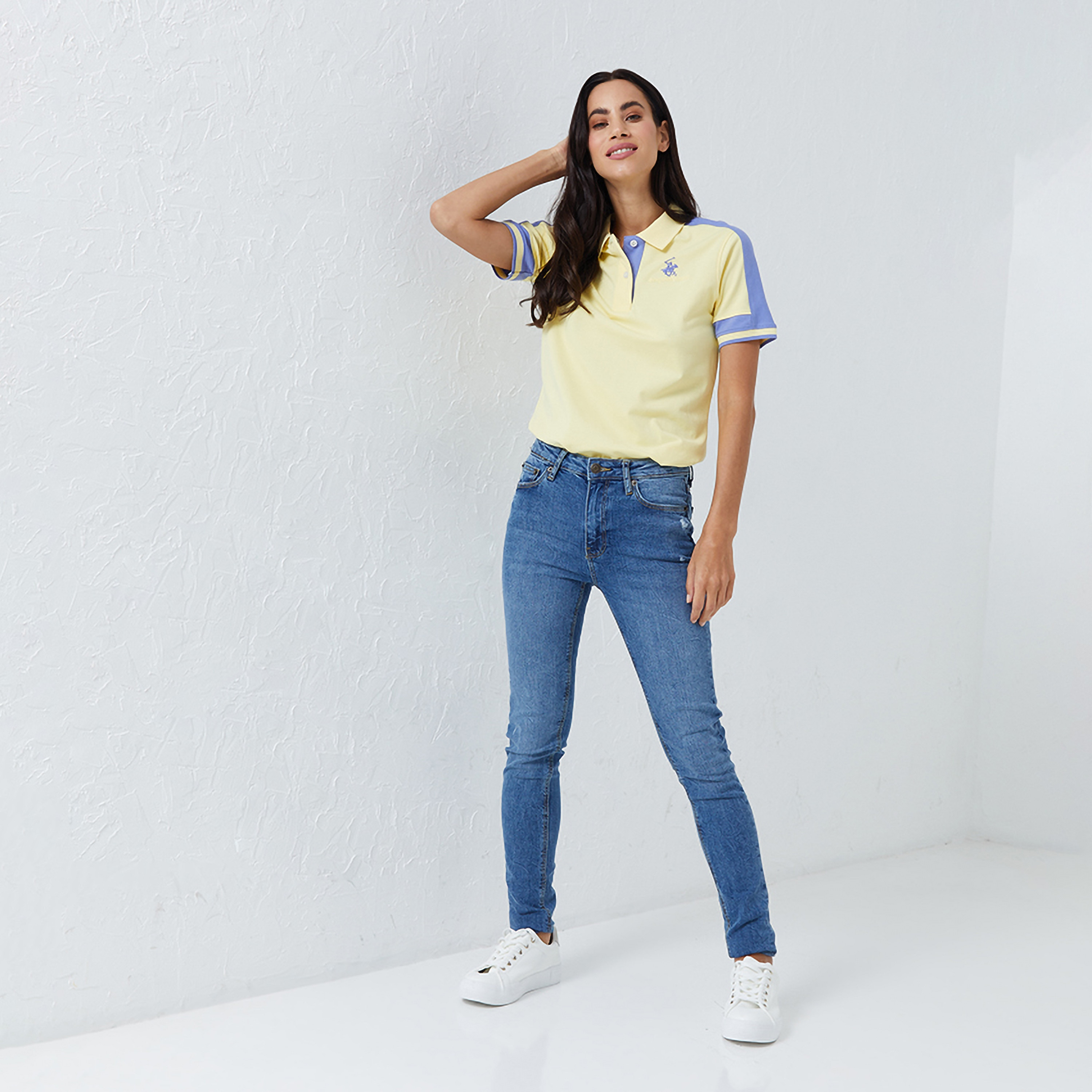 Beverly Hills Polo Club Plain Collared Short Sleeves Women's Polo T-Shirt-women-clothing-tshirts-image-4