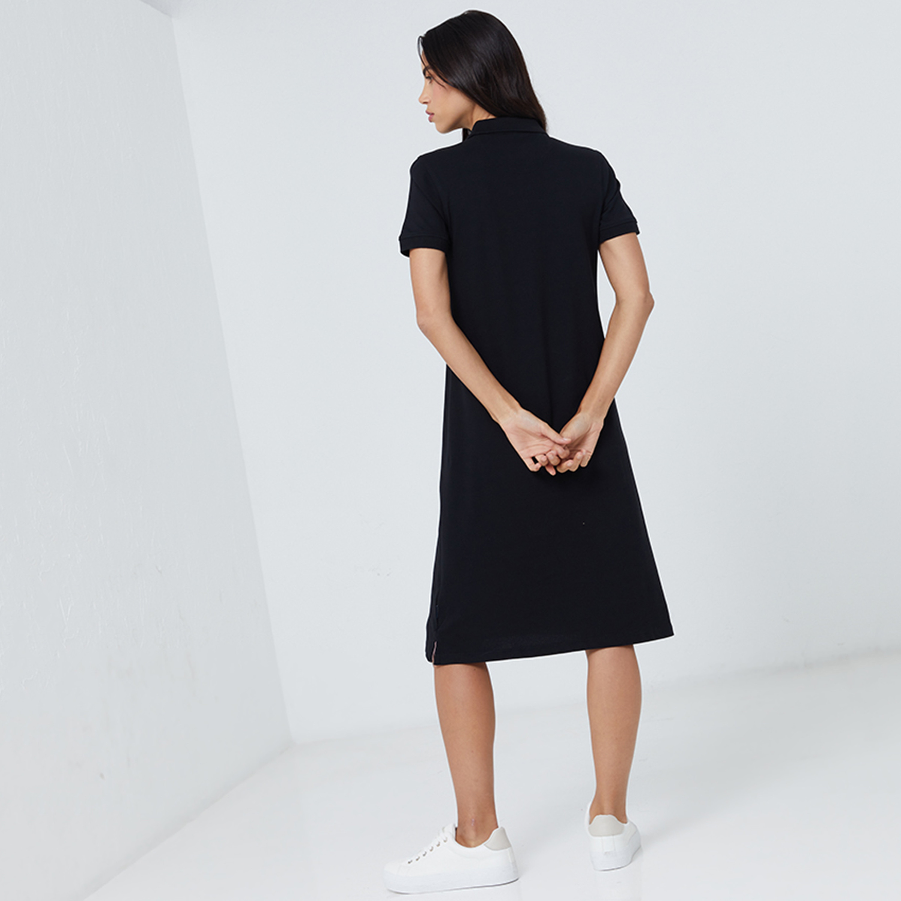 Beverly Hills Polo Club Embroidered Logo Collared Knee Length T-Shirt Dress-women-clothing-dresses-image-4