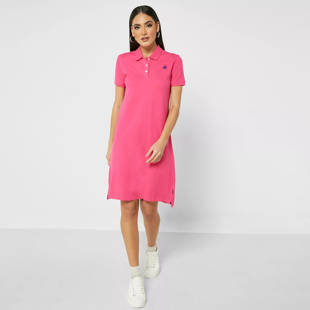 Beverly Hills Polo Club Women Pink Logo Short Sleeves T-Shirt Dress-women-clothing-dresses-image-4