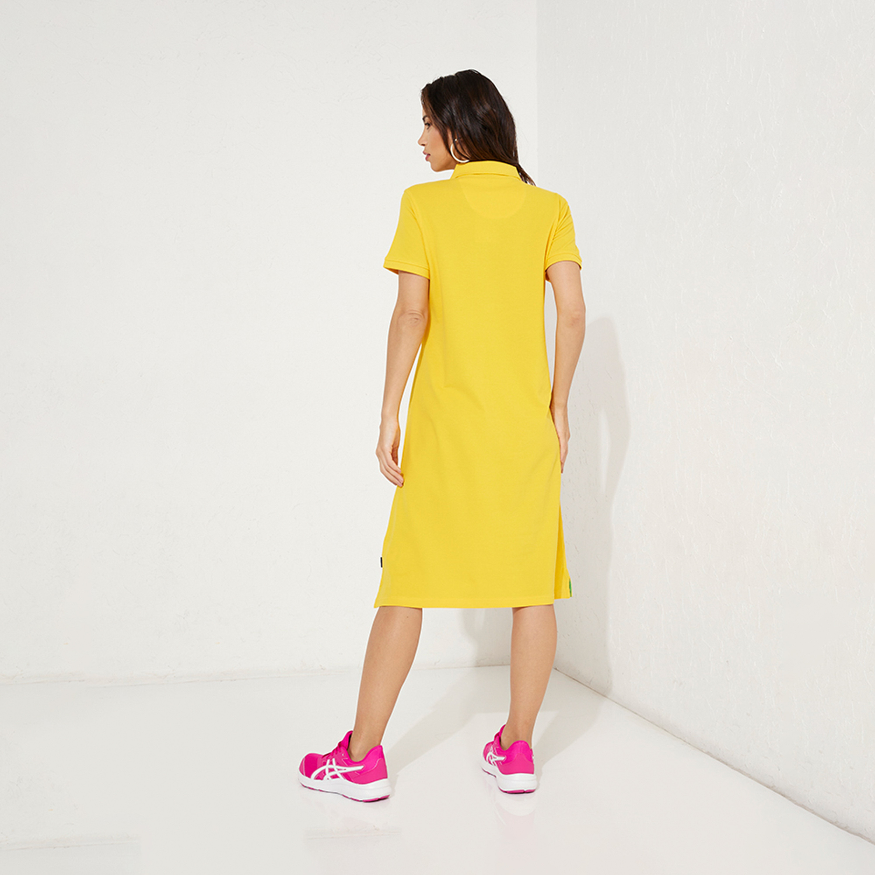 بيفرلي هيلز بولو كلوب- فستان نسائي متوسط الطول بياقة دائرية أكمام قصيرة-women-clothing-dresses-image-10