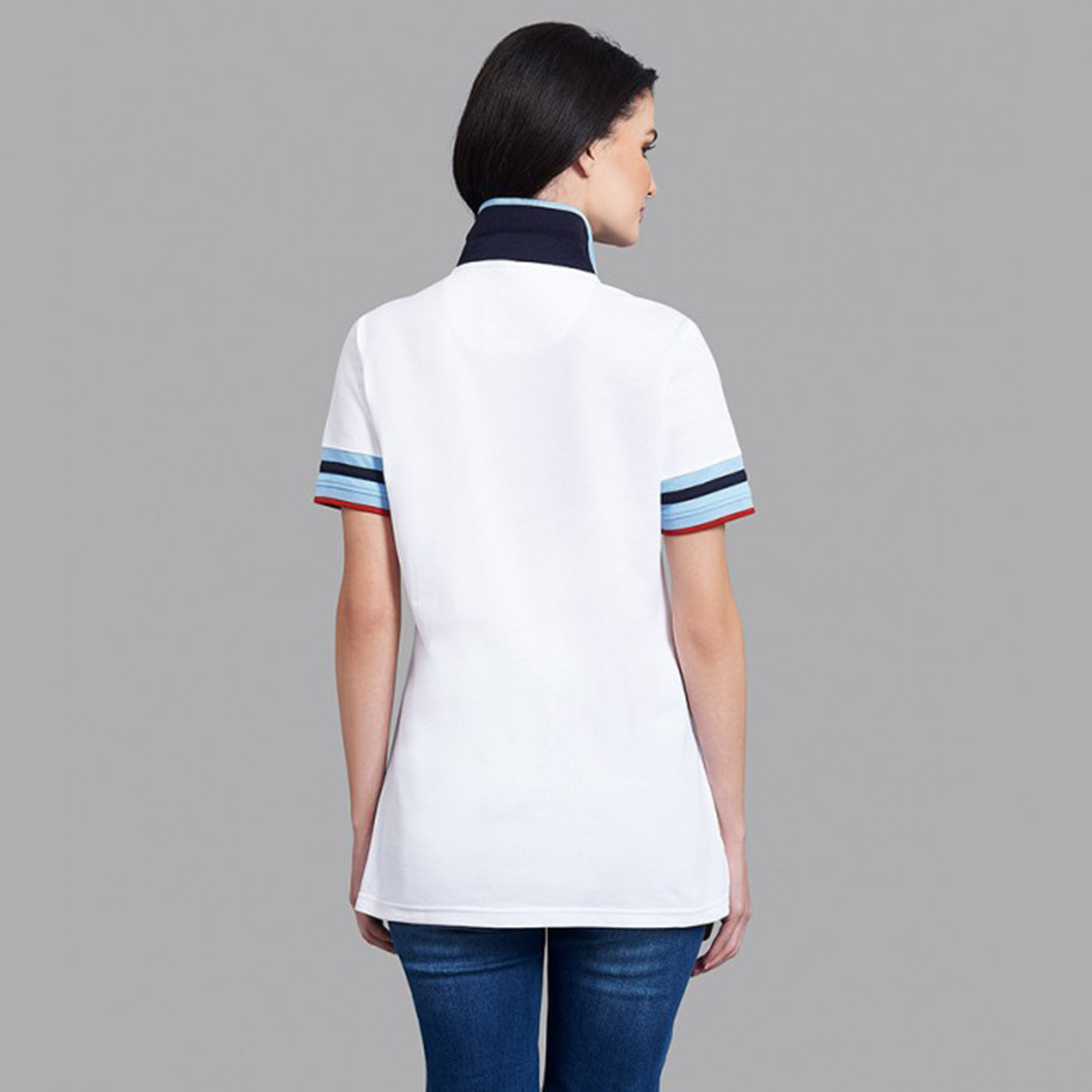 تي شيرت بيفرلي هيلز بولو كلب بأكمام قصيرة سادة بأزرق كحلي للنساء-women-clothing-tshirts-image-8