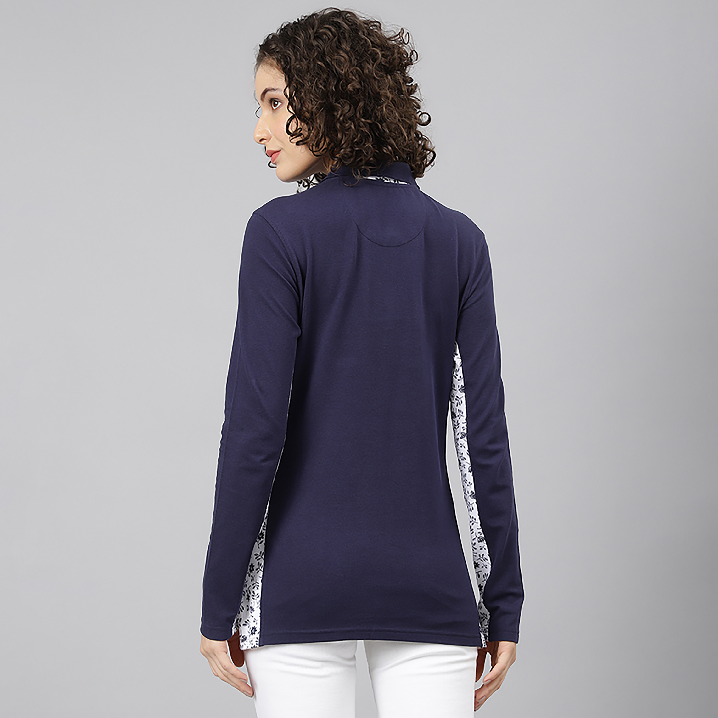 تي شرت بولو بأكمام طويلة وياقة مطبوعة من بيفرلي هيلز بولو كلوب -women-clothing-tshirts-image-4