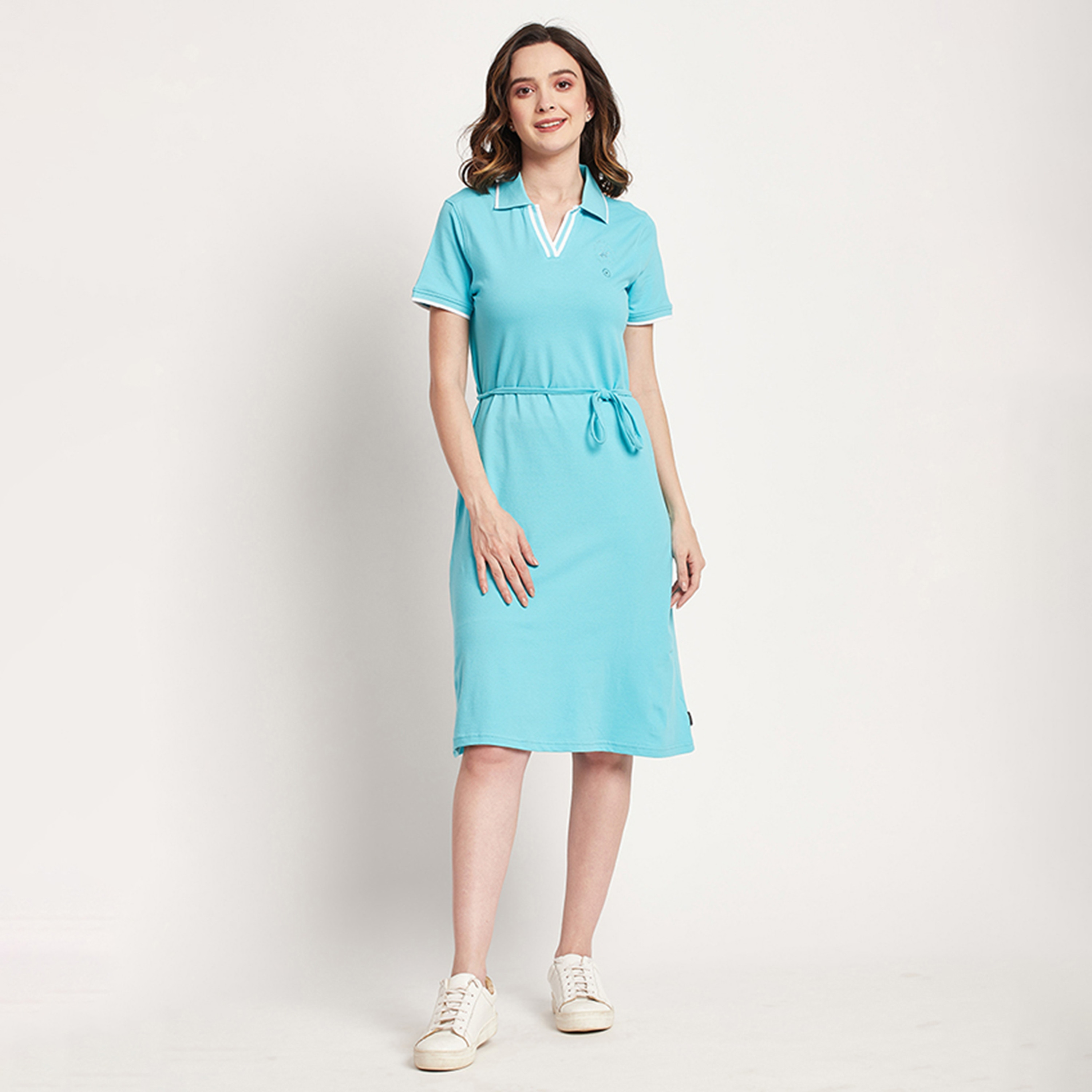 Beverly Hills Polo Club Plain Polo Collar Knee T-Shirt Dress-PROMO_CP_BHPC_101125-image-1