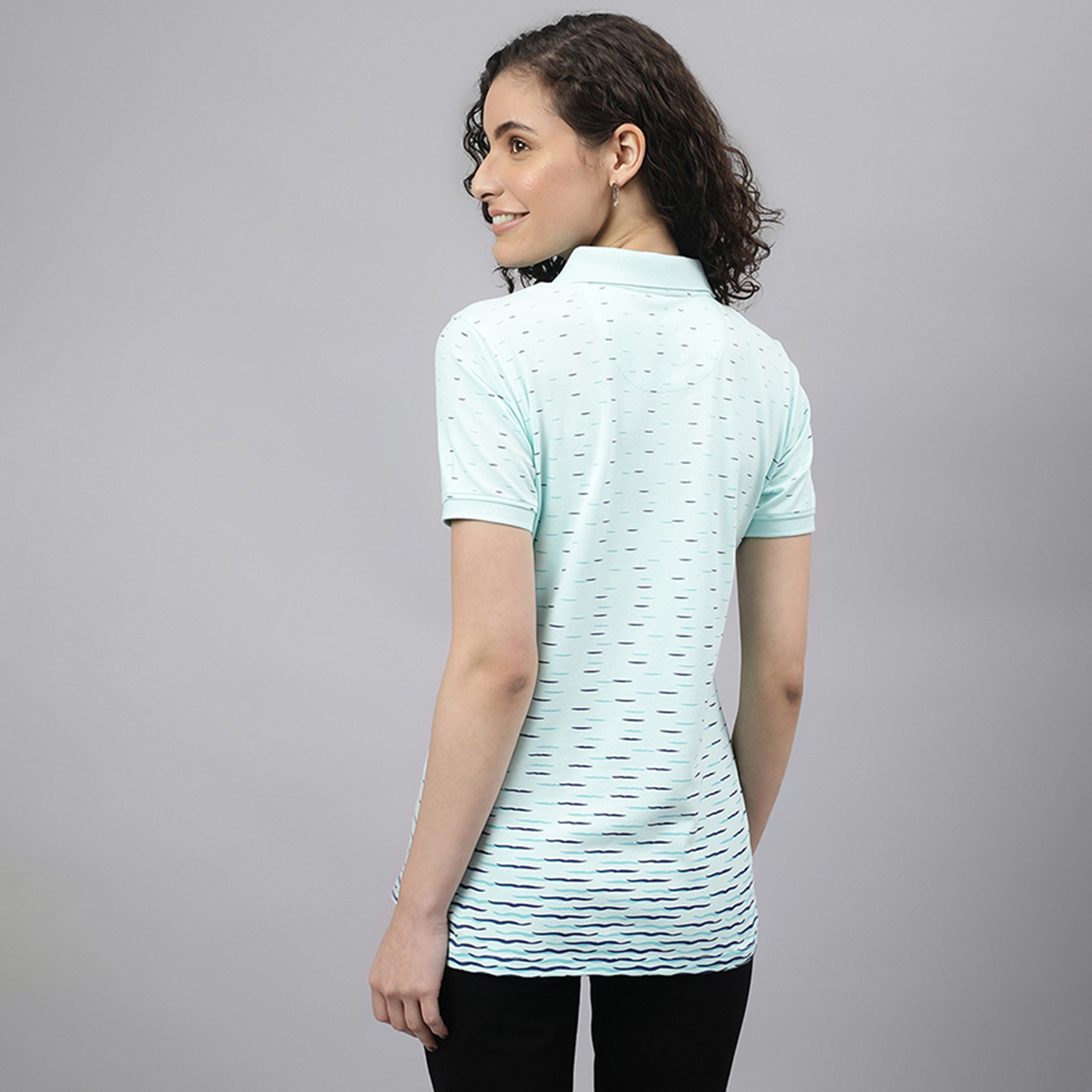 تي شيرت بولو من بيفرلي هيلز بولو كلوب مع مطبوع بياقة وأكمام قصيرة-women-clothing-tshirts-image-4