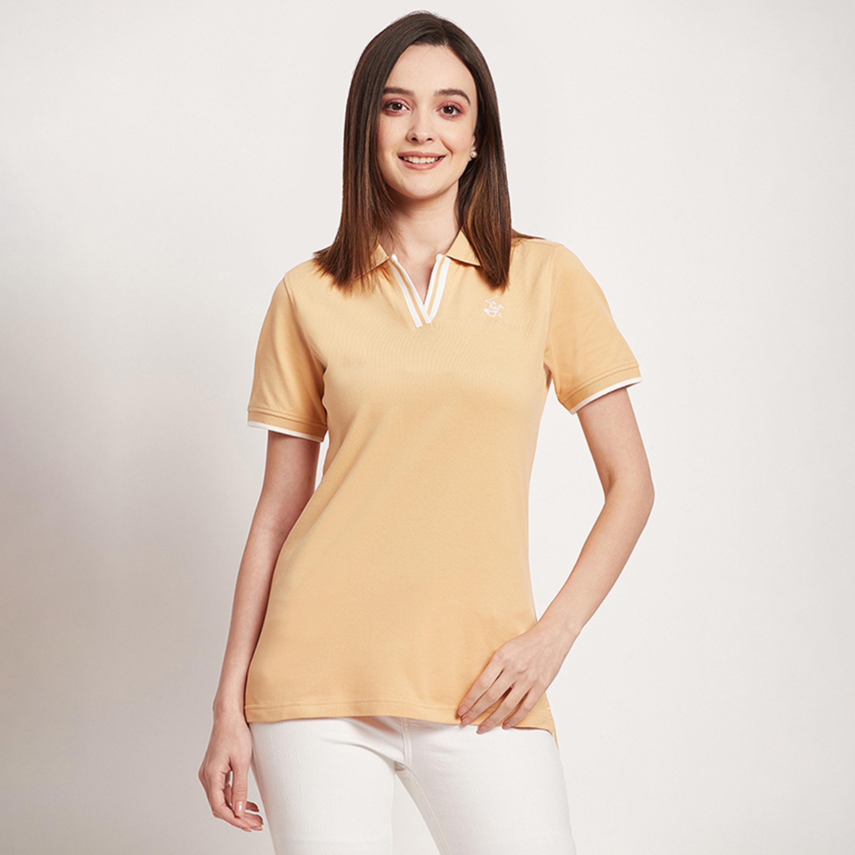 تي شيرت بولو من بيفرلي هيلز بولو كلوب بأكمام قصيرة مع شعار-women-clothing-tshirts-image-1