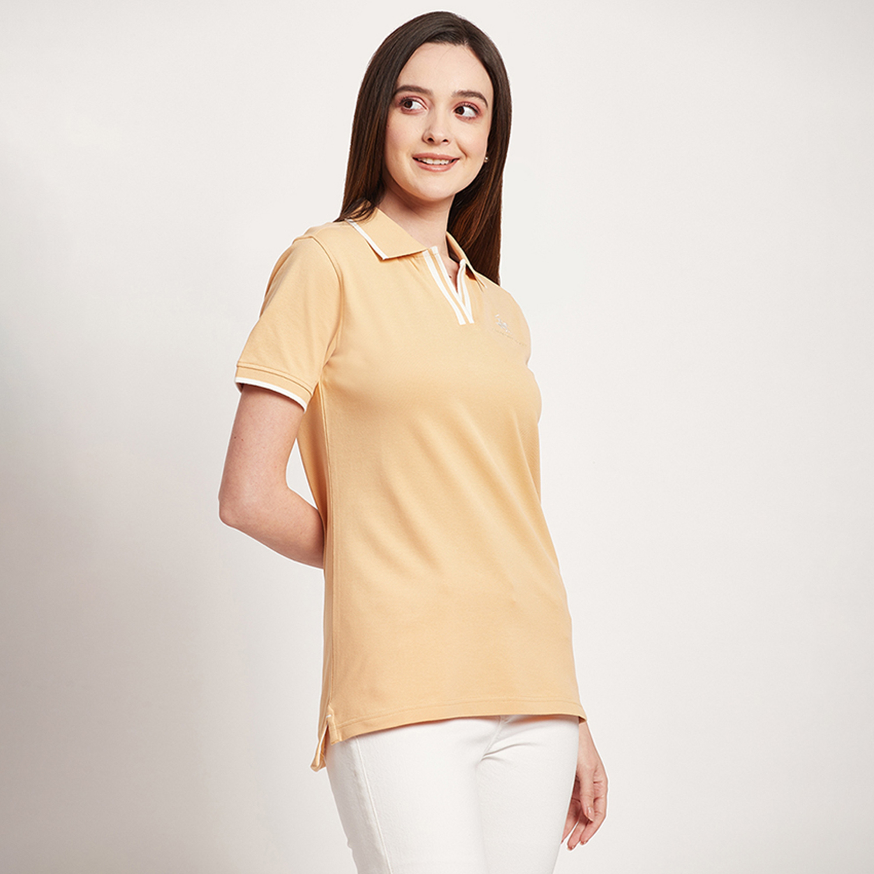 Beverly Hills Polo Club Logo Short Sleeves Polo T-Shirt-women-clothing-tshirts-image-3