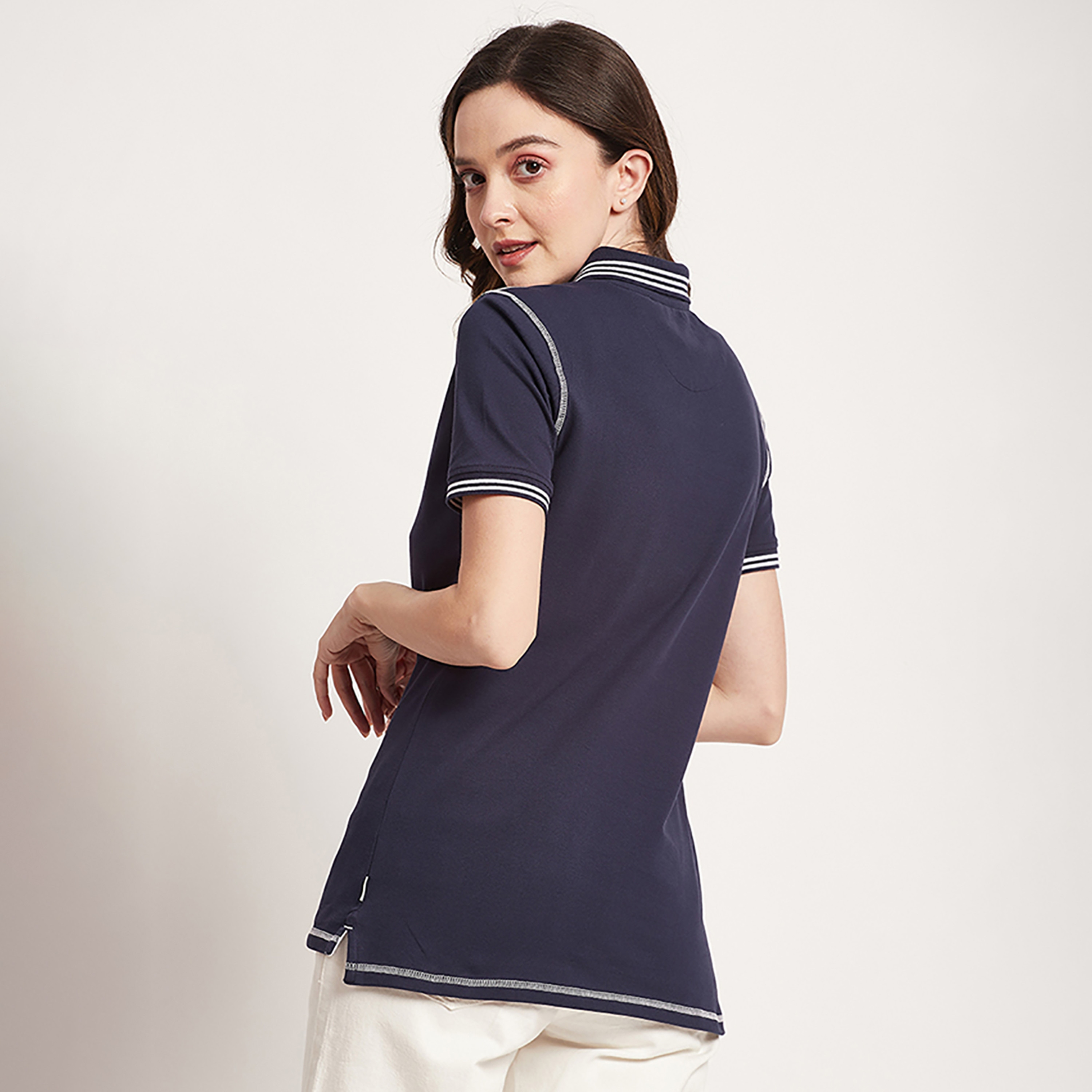 Beverly Hills Polo Club Logo Collared Short Sleeves Polo T-Shirt-women-clothing-tshirts-image-8