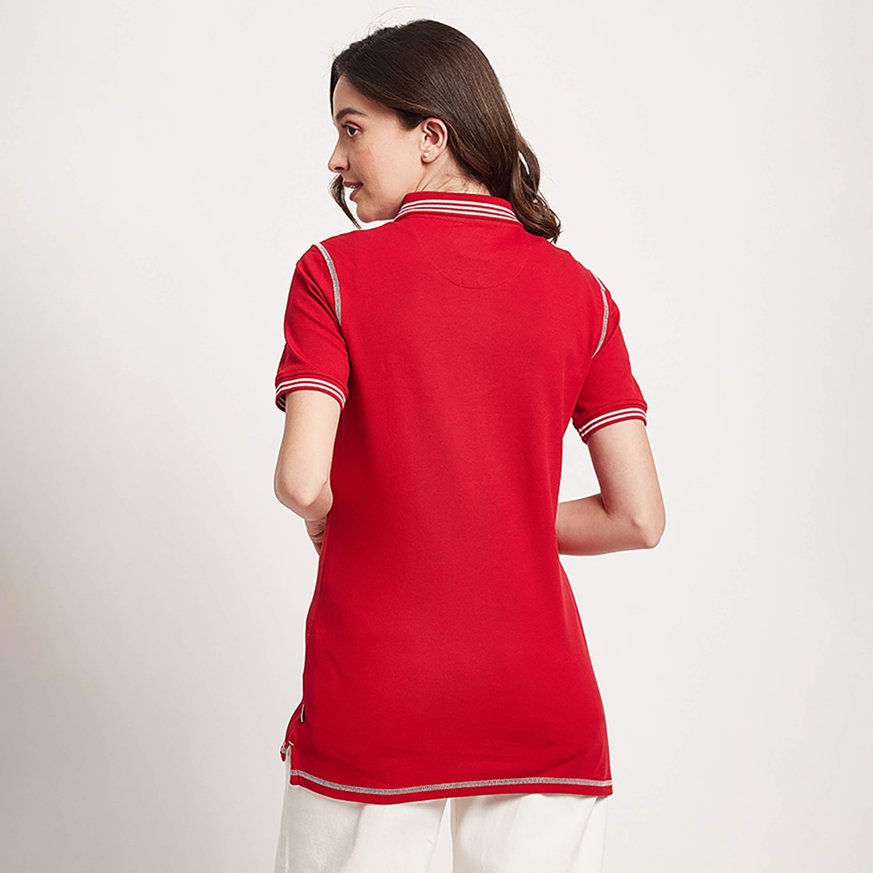 Beverly Hills Polo Club Logo Collared Short Sleeves Polo T-Shirt-women-clothing-tshirts-image-4