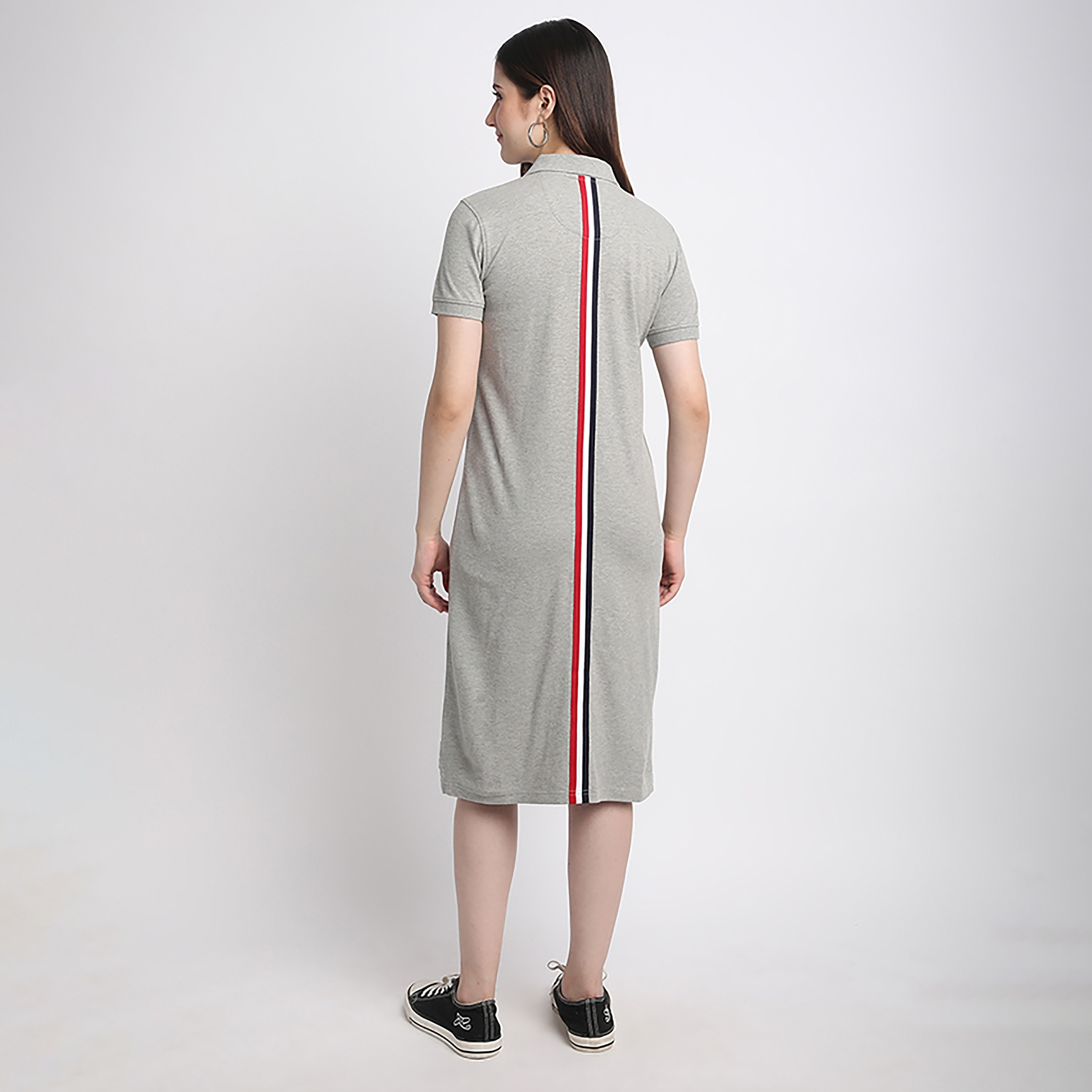 Beverly Hills Polo Club Grey Women's T-Shirt Midi Dress-women-clothing-dresses-image-4
