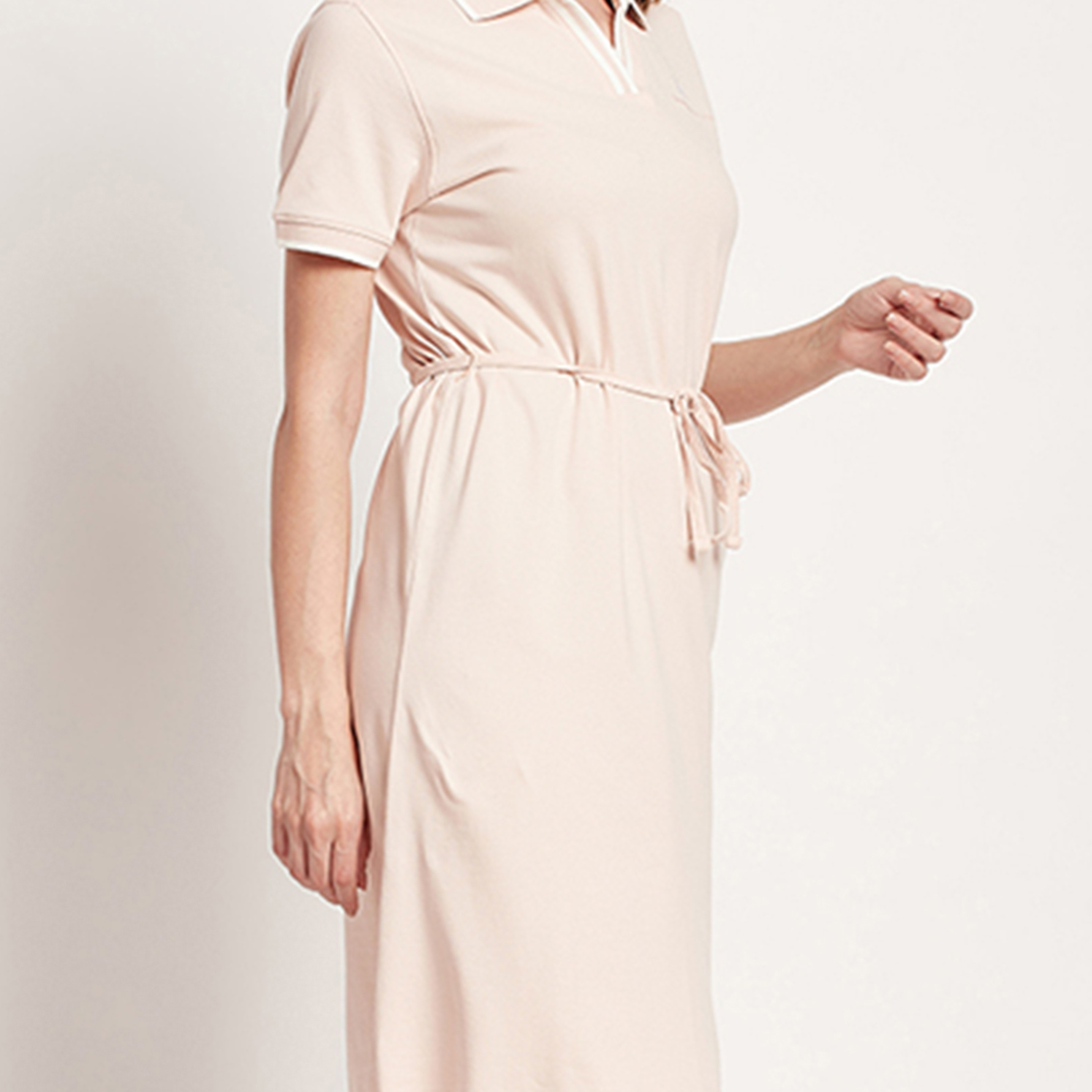 Beverly Hills Polo Club Logo Polo Collar Midi T-Shirt Dress-women-clothing-dresses-image-3
