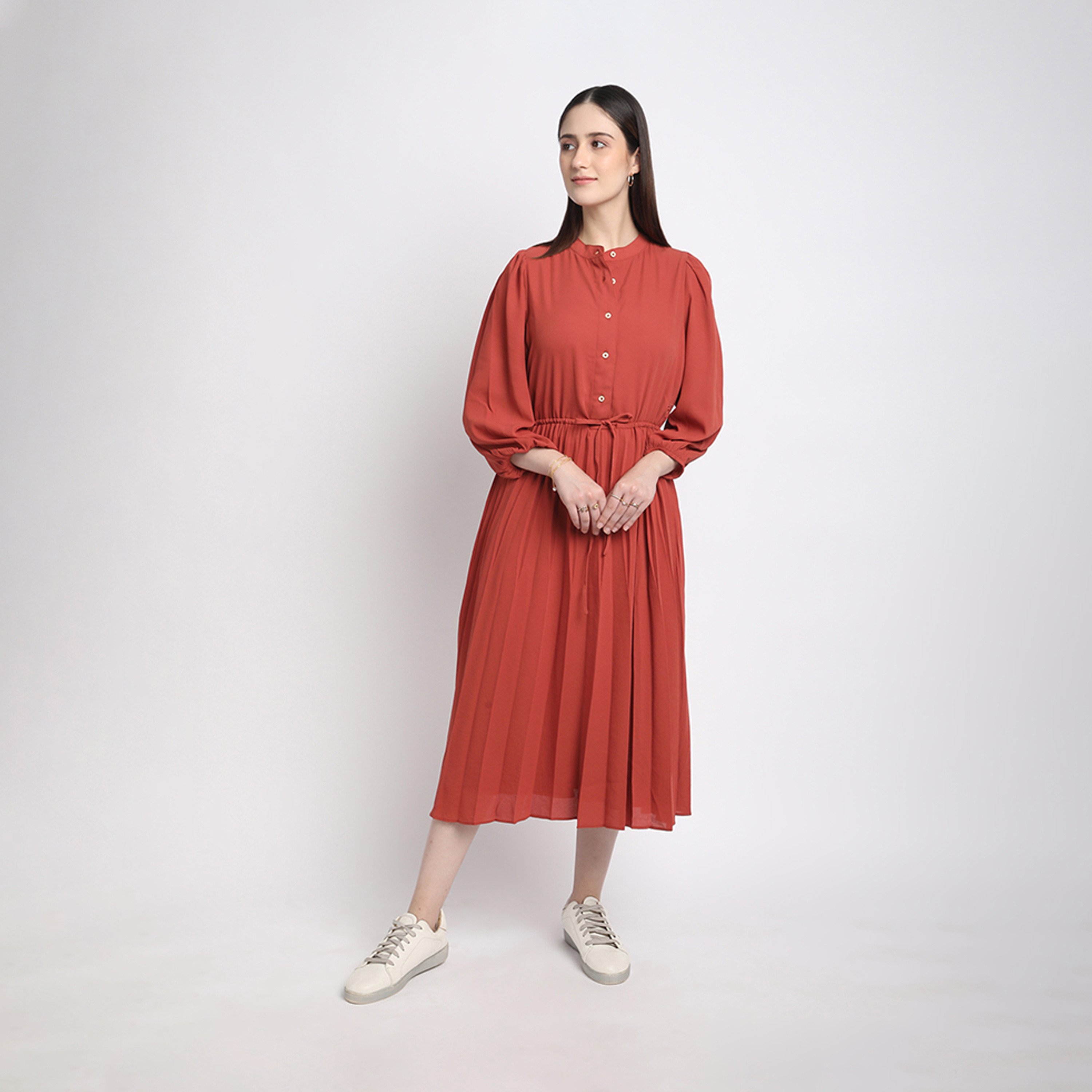 بيفرلي هيلز كلوب-  فستان ميدي بياقة- سادة-women-clothing-dresses-image-5