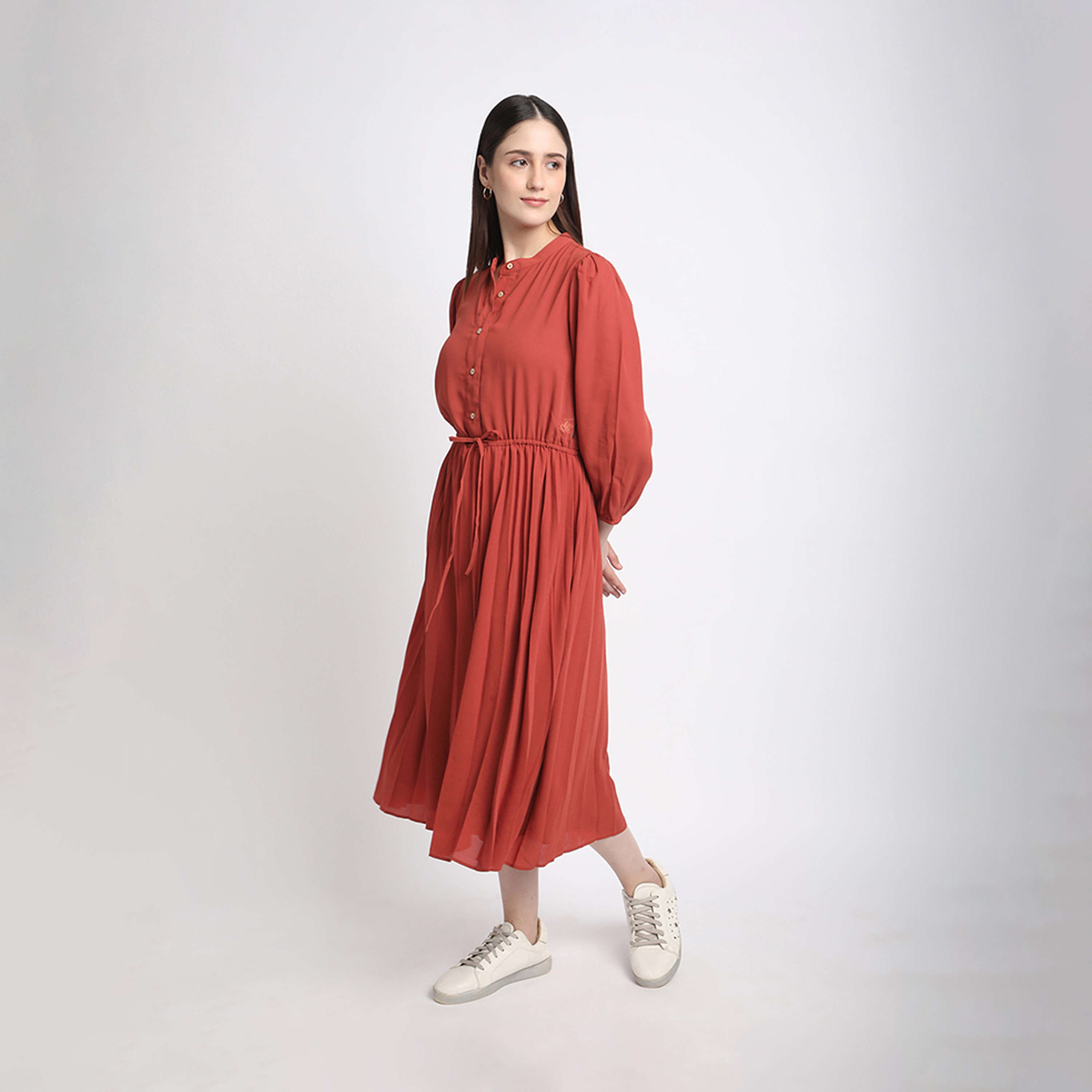بيفرلي هيلز كلوب-  فستان ميدي بياقة- سادة-women-clothing-dresses-image-6