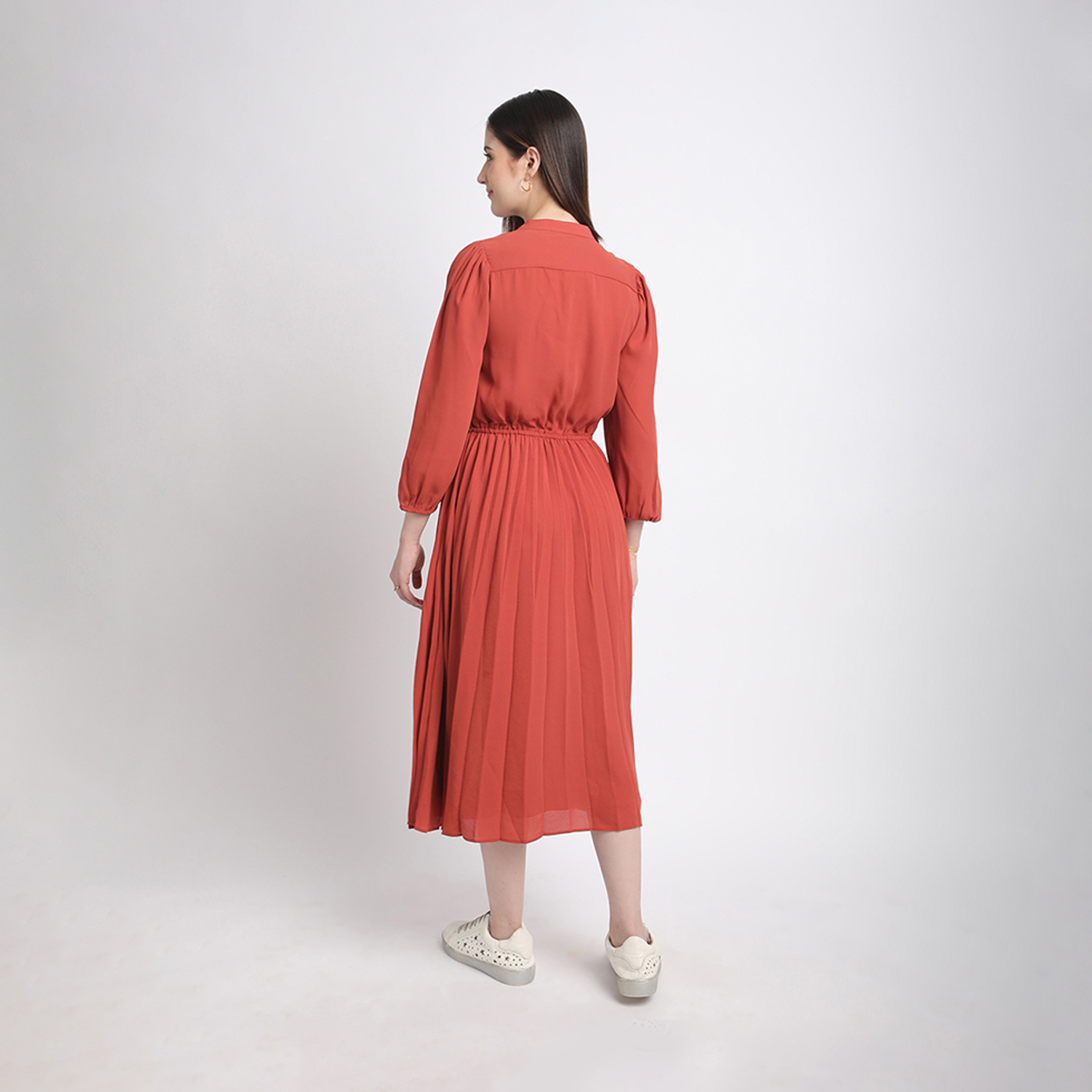 بيفرلي هيلز كلوب-  فستان ميدي بياقة- سادة-women-clothing-dresses-image-8