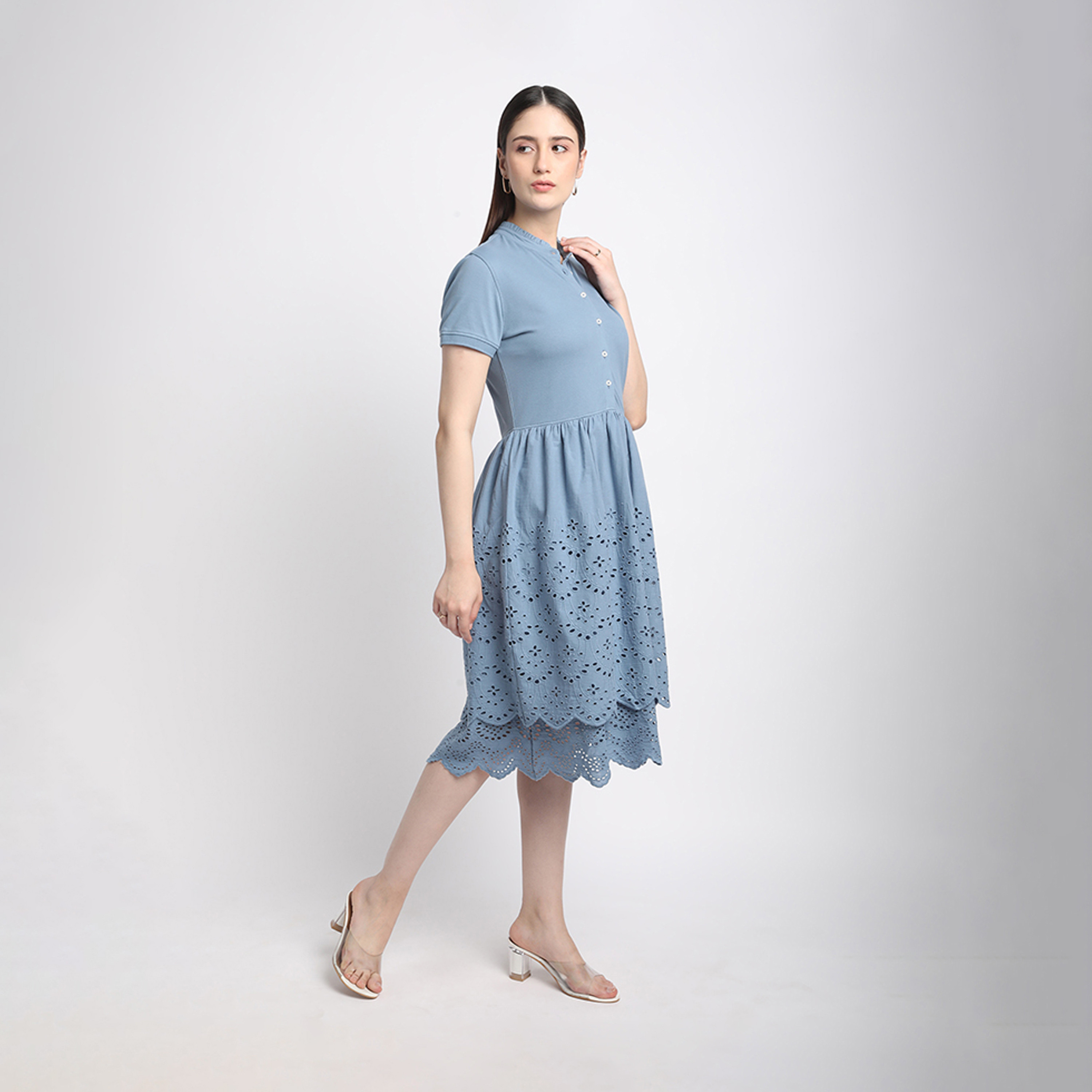 Beverly Hills Polo Club Schiffli Mandarin Collar Tiered Midi Dress-women-clothing-dresses-image-3