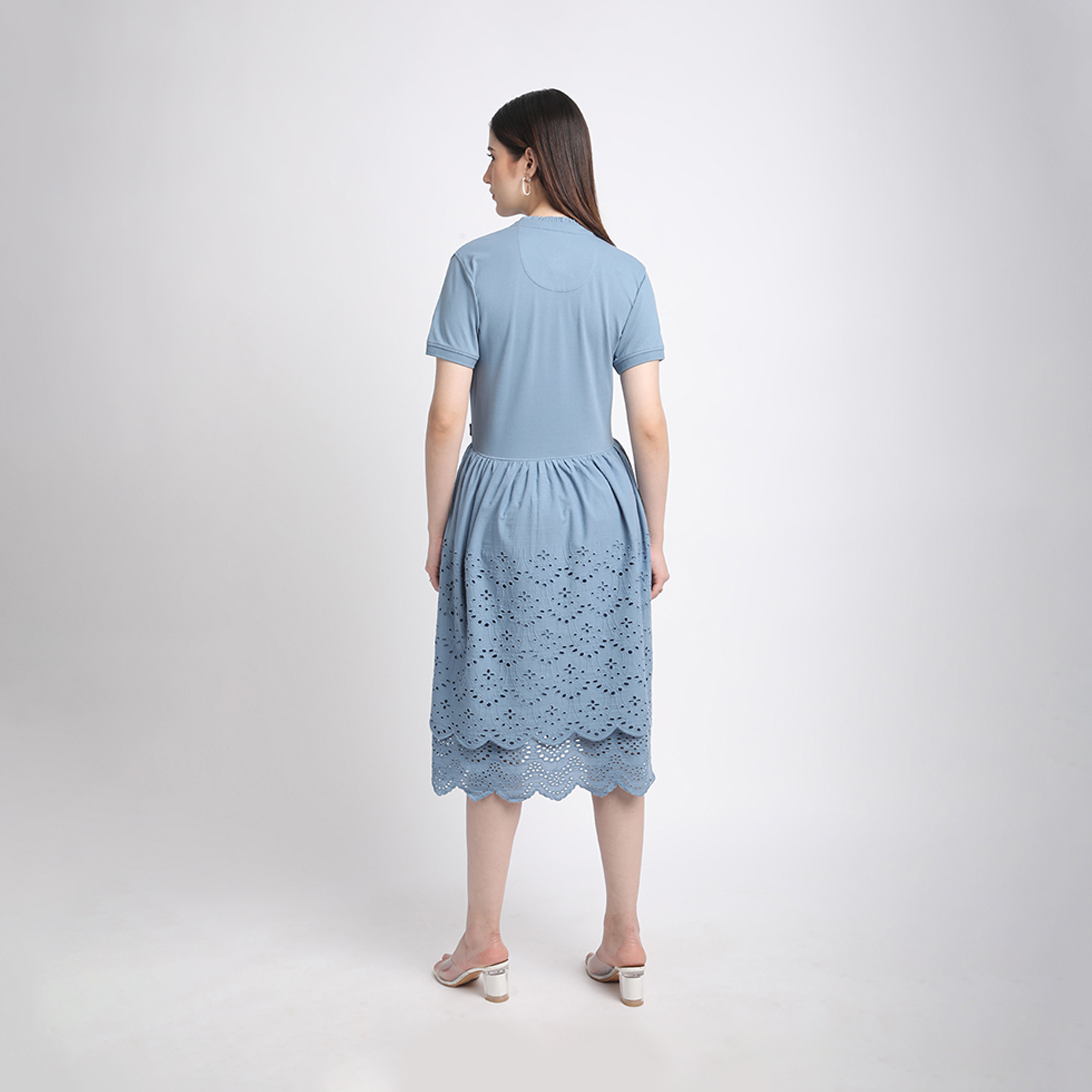Beverly Hills Polo Club Schiffli Mandarin Collar Tiered Midi Dress-women-clothing-dresses-image-4