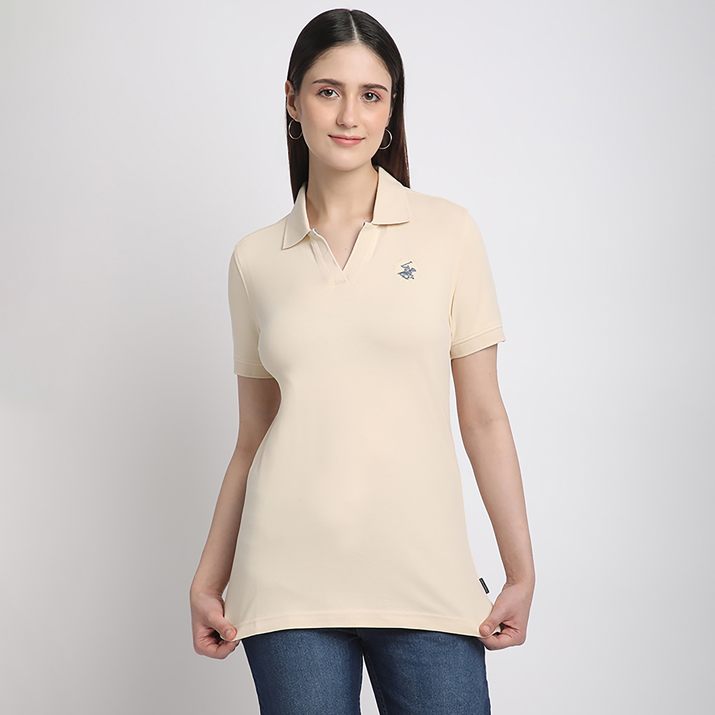 تي شيرت بولو بيفرلي هيلز بولو كلوب بياقة عادية وأكمام قصيرة للسيدات-women-clothing-tshirts-image-5