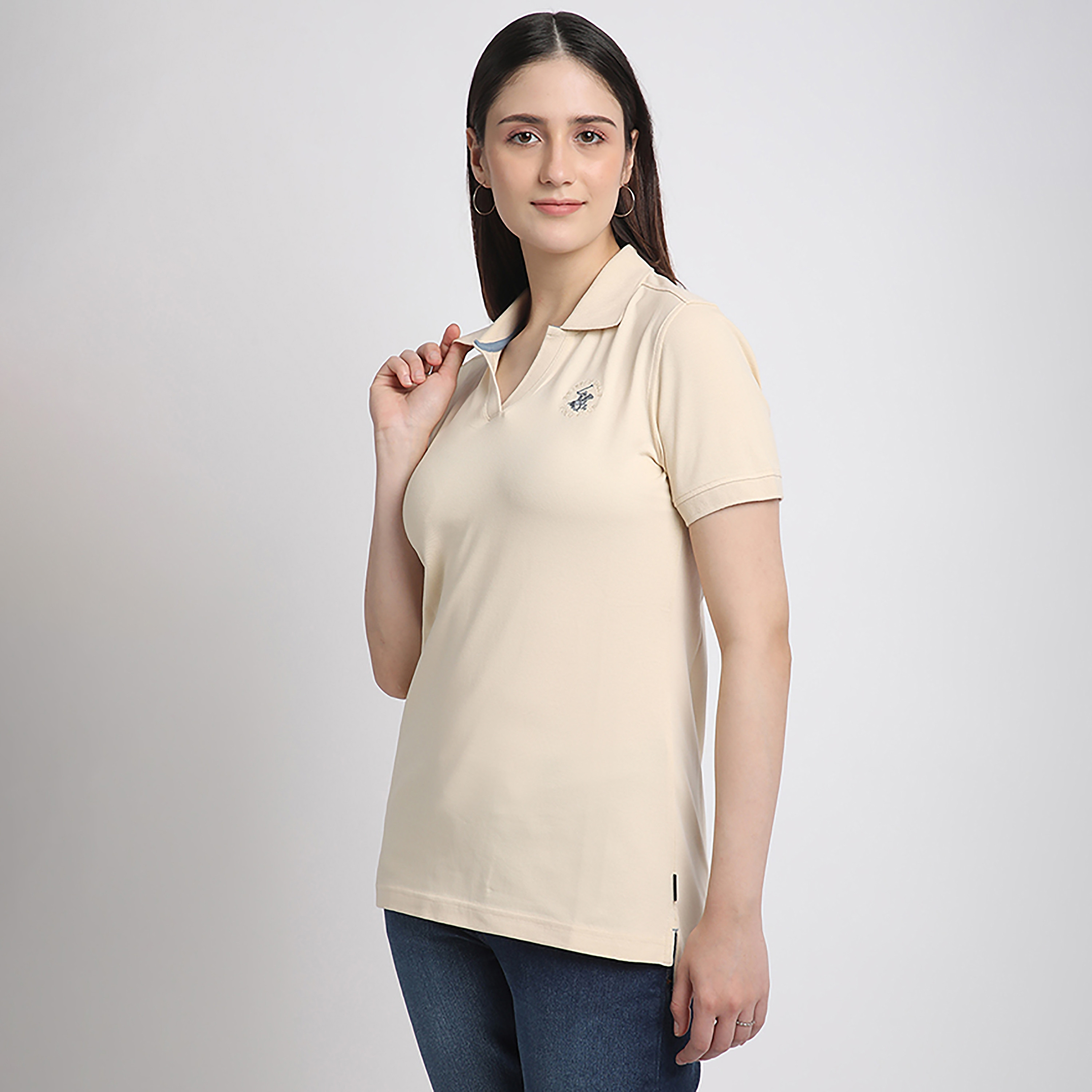 تي شيرت بولو بيفرلي هيلز بولو كلوب بياقة عادية وأكمام قصيرة للسيدات-women-clothing-tshirts-image-8