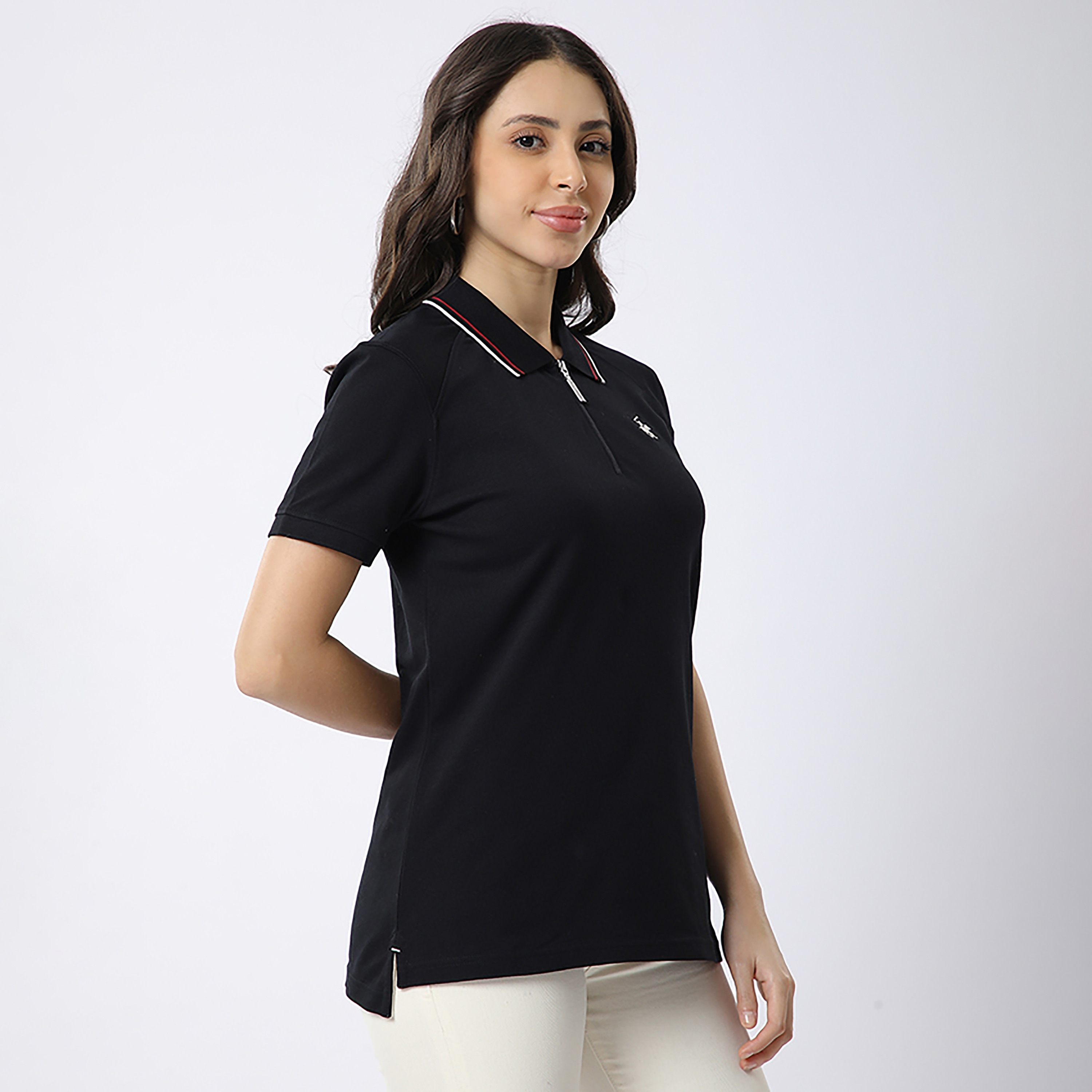 Beverly Hills Polo Club Plain Collared Short Sleeves Women's Polo T-Shirt-women-clothing-tshirts-image-3