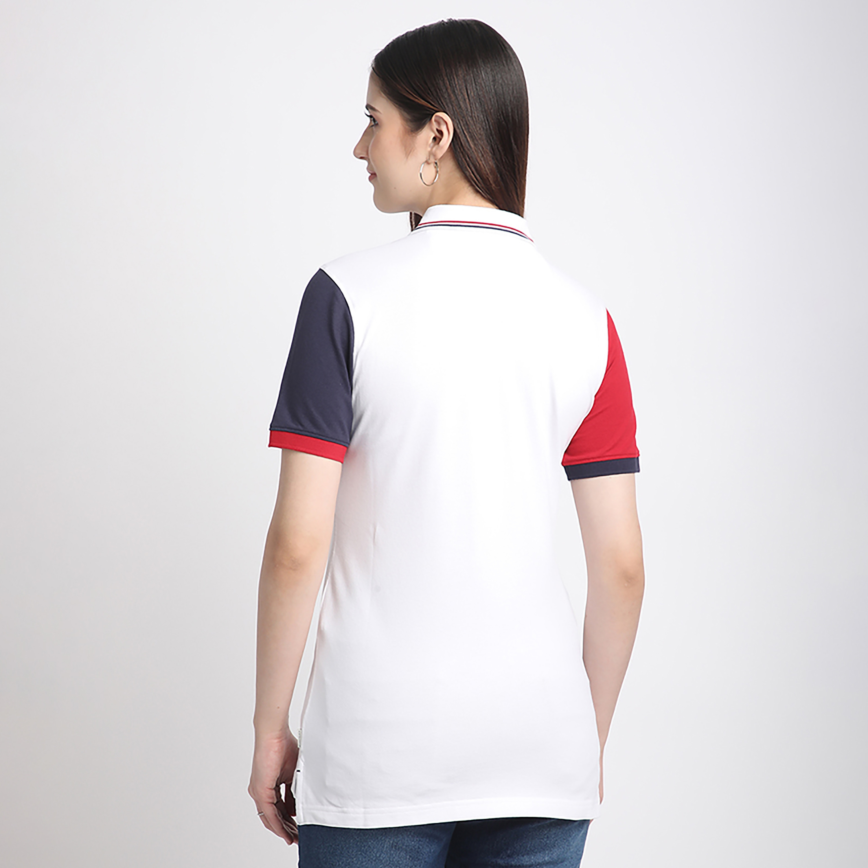 Beverly Hills Polo Club Color Block Collared Short Sleeve Women's Polo T-Shirt-women-clothing-tshirts-image-6