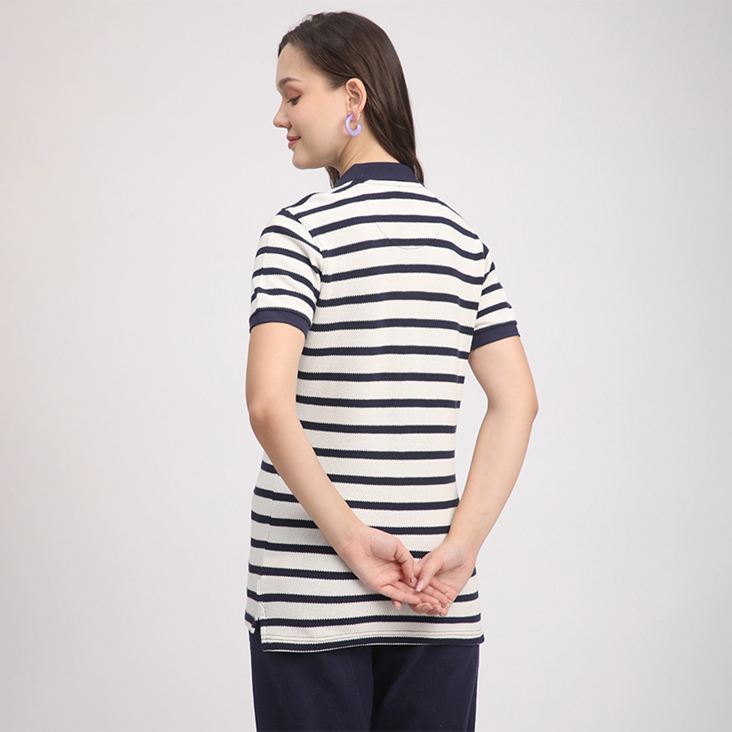 تي شيرت بولو بأكمام قصيرة بنقشة خطوط للرجال من بيفرلي هيلز بولو كلوب-women-clothing-tshirts-image-10